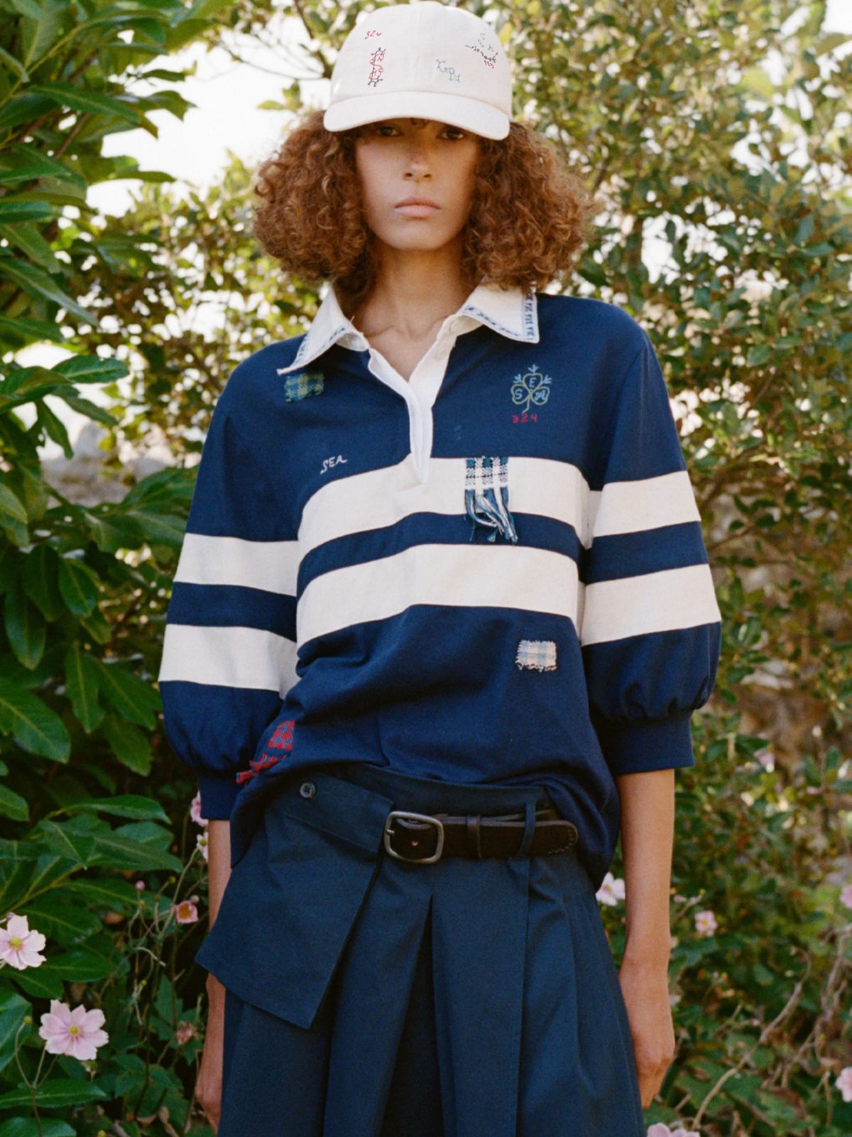 Claira  Rugby  Shirt - Navy & White