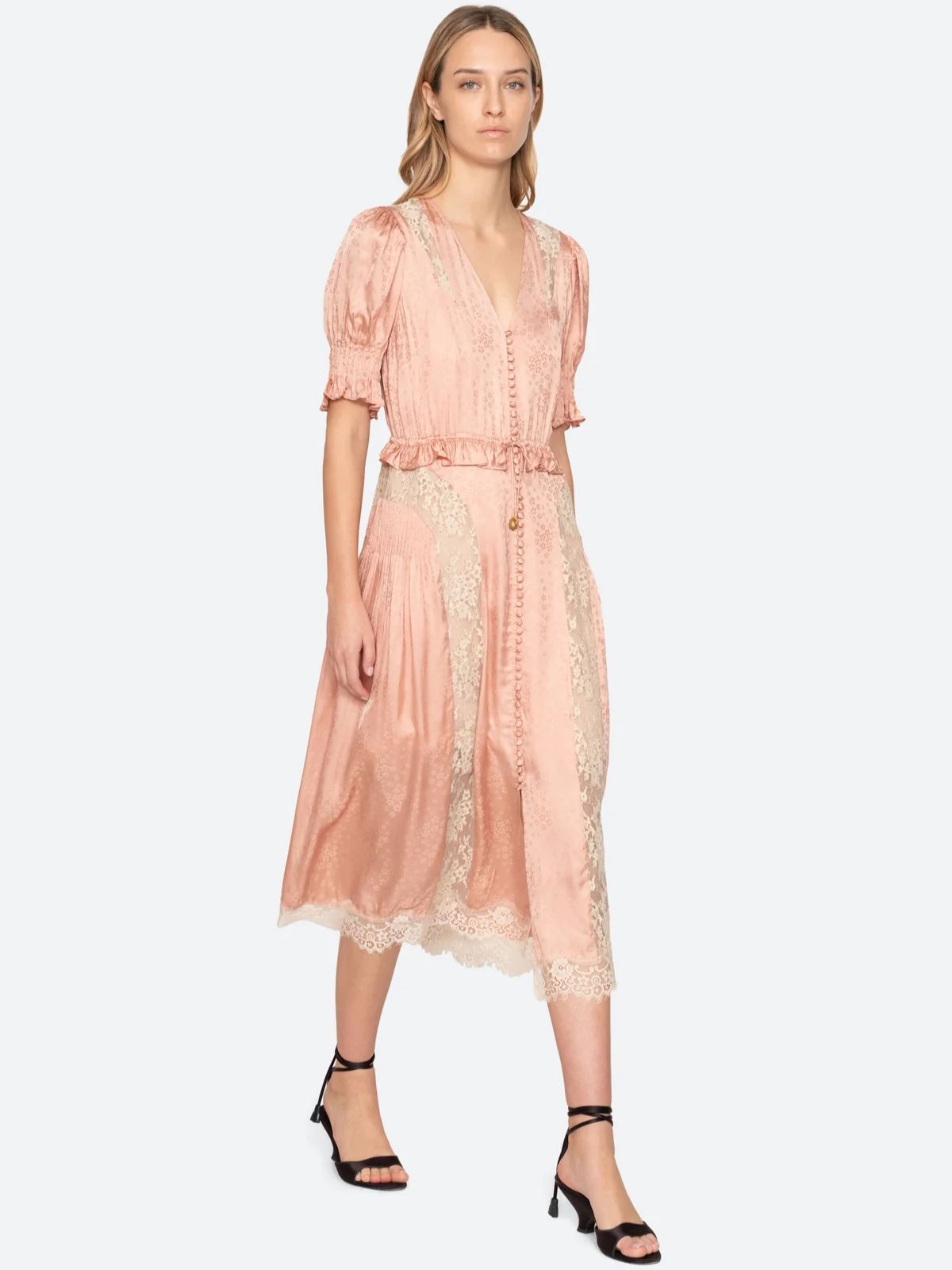 Ethel  Puff Sleeve Dress - Rose