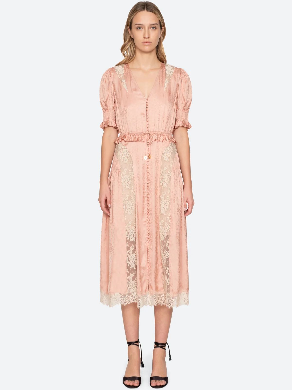 Ethel  Puff Sleeve Dress - Rose