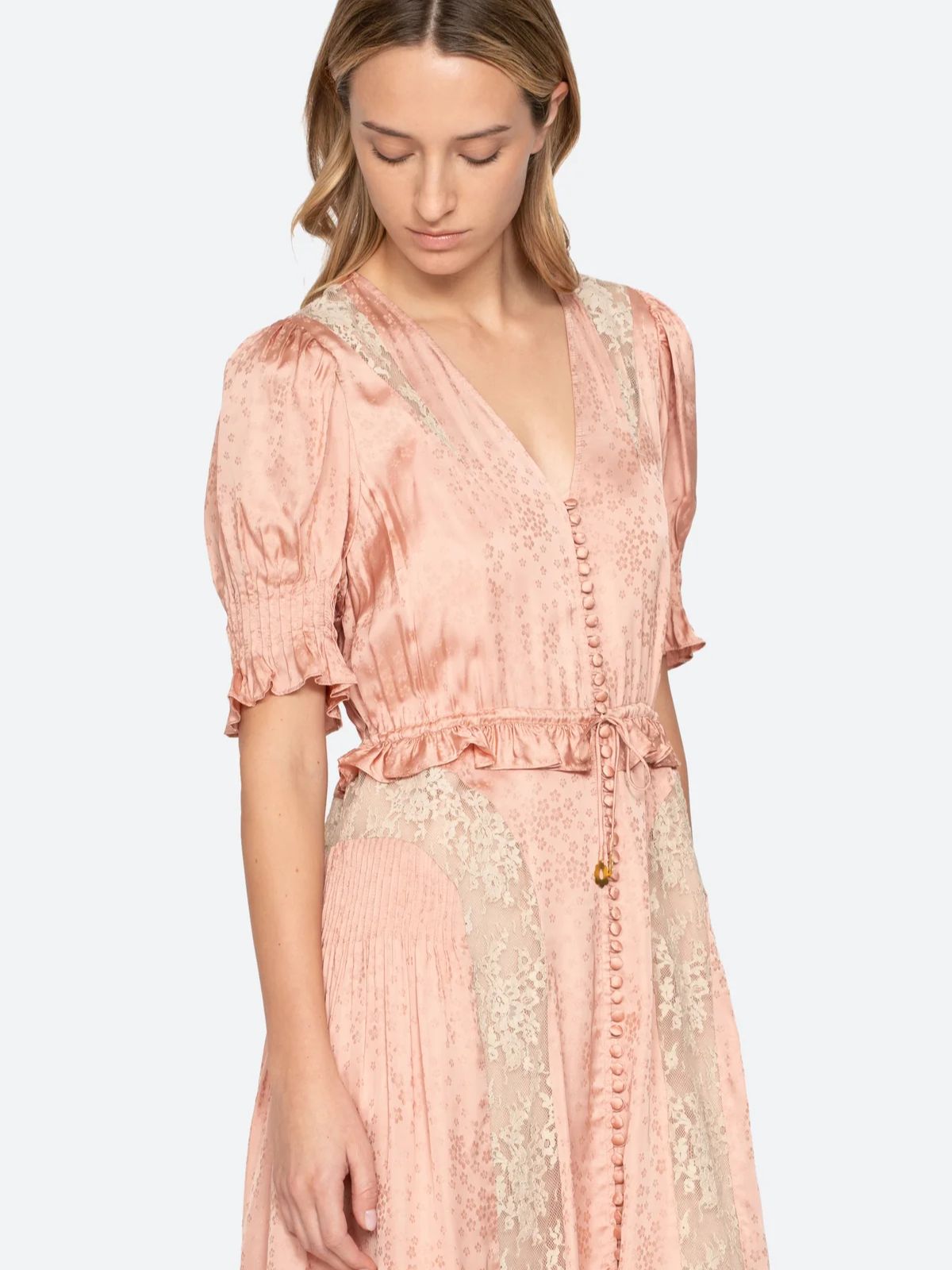Ethel  Puff Sleeve Dress - Rose