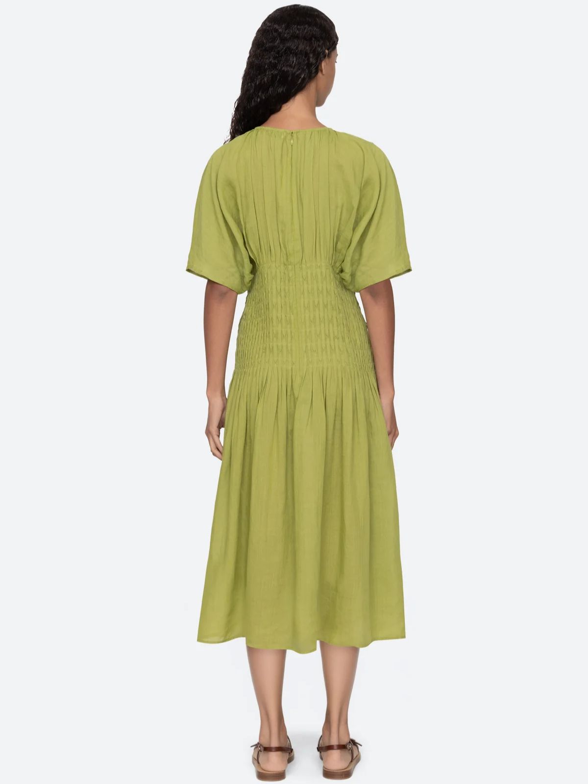 Violet  Pintuck Dress - Green