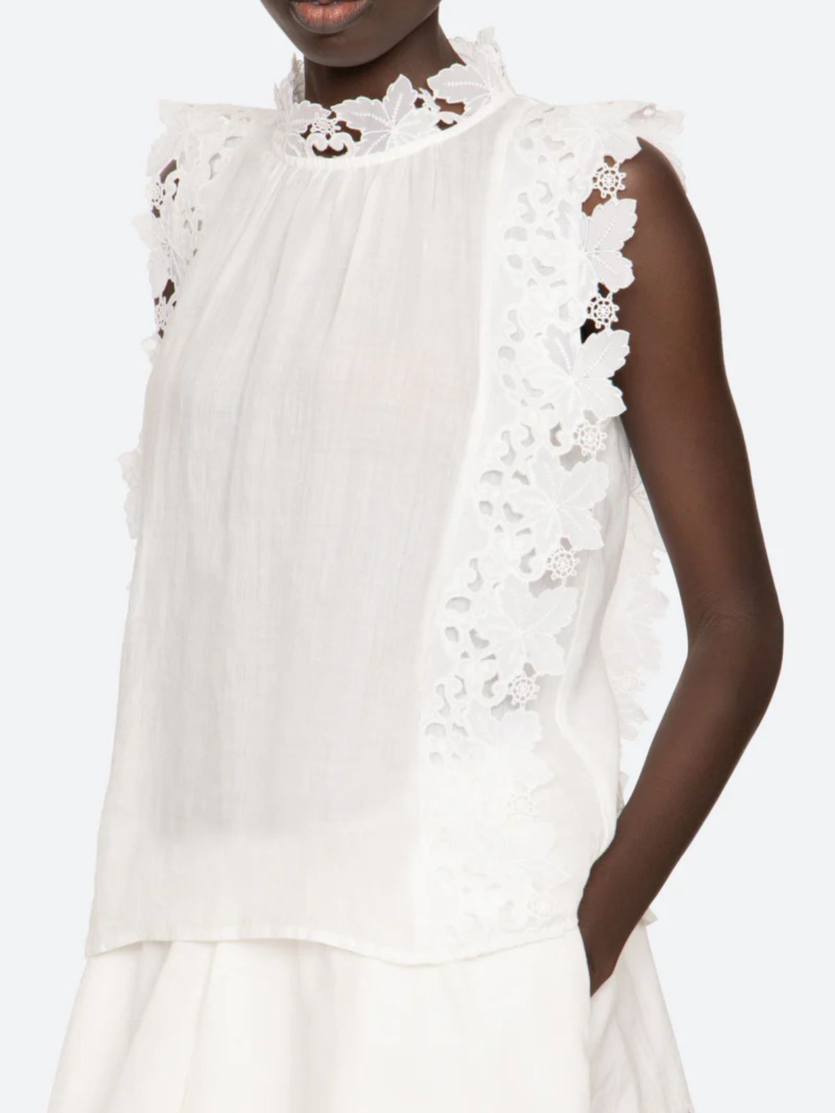 Eleannora Embroidered Top - White
