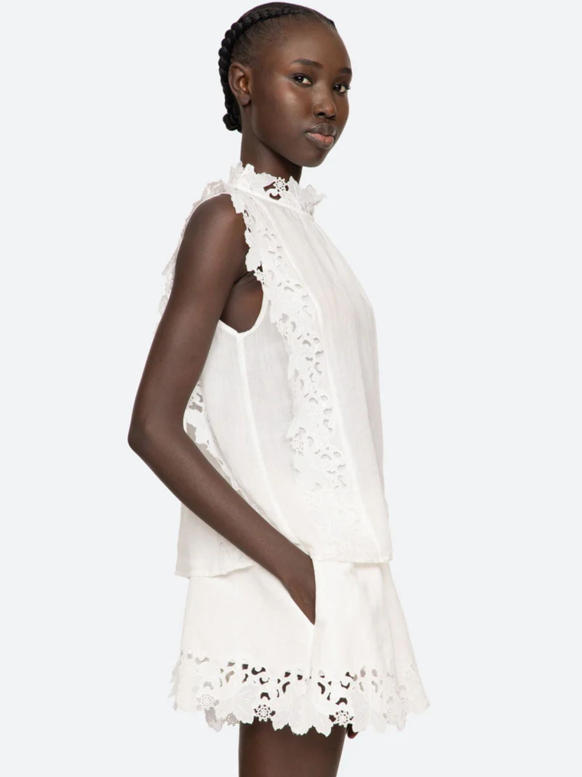 Eleannora Embroidered Top - White