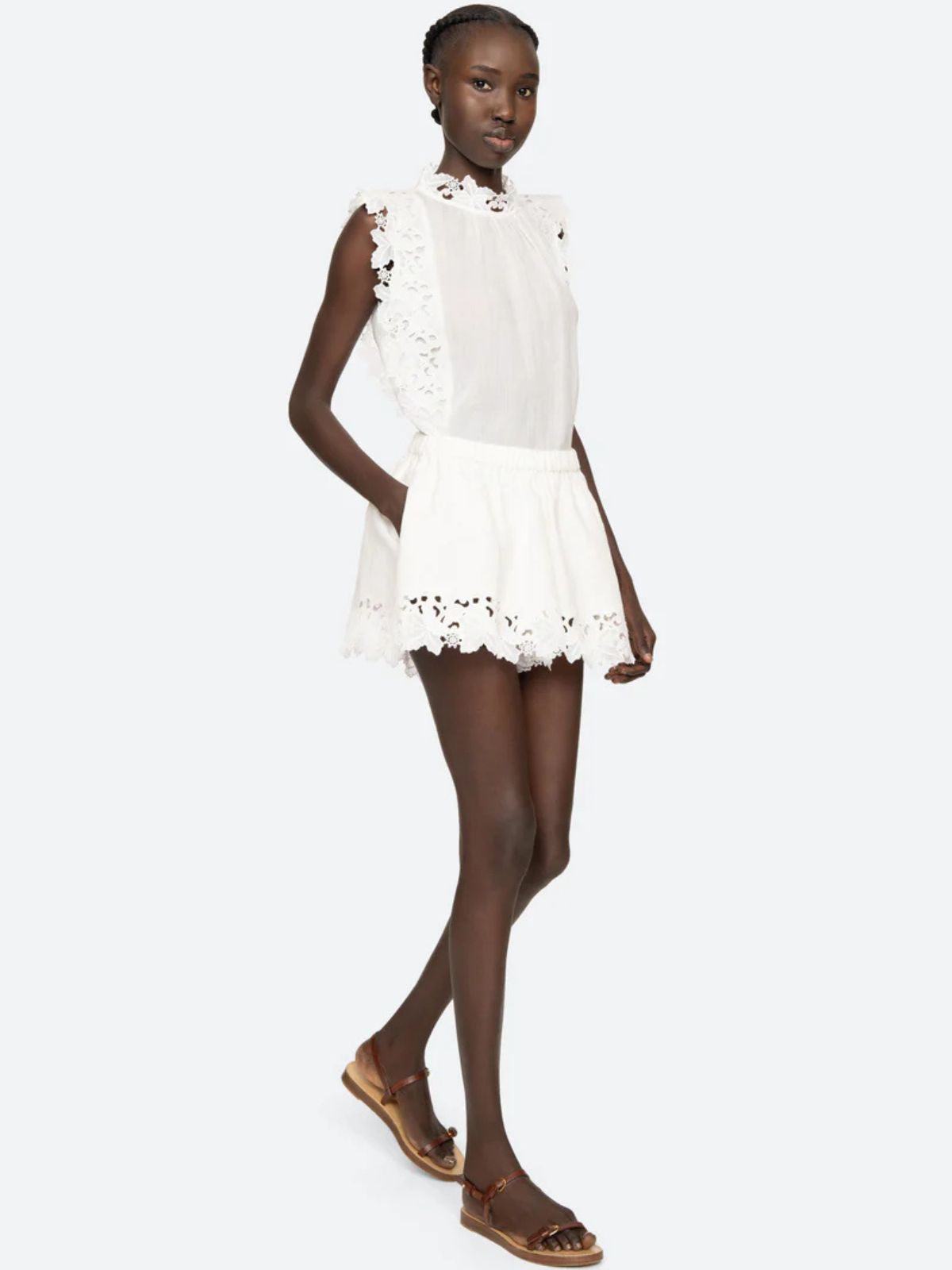 Eleannora Embroidered Top - White