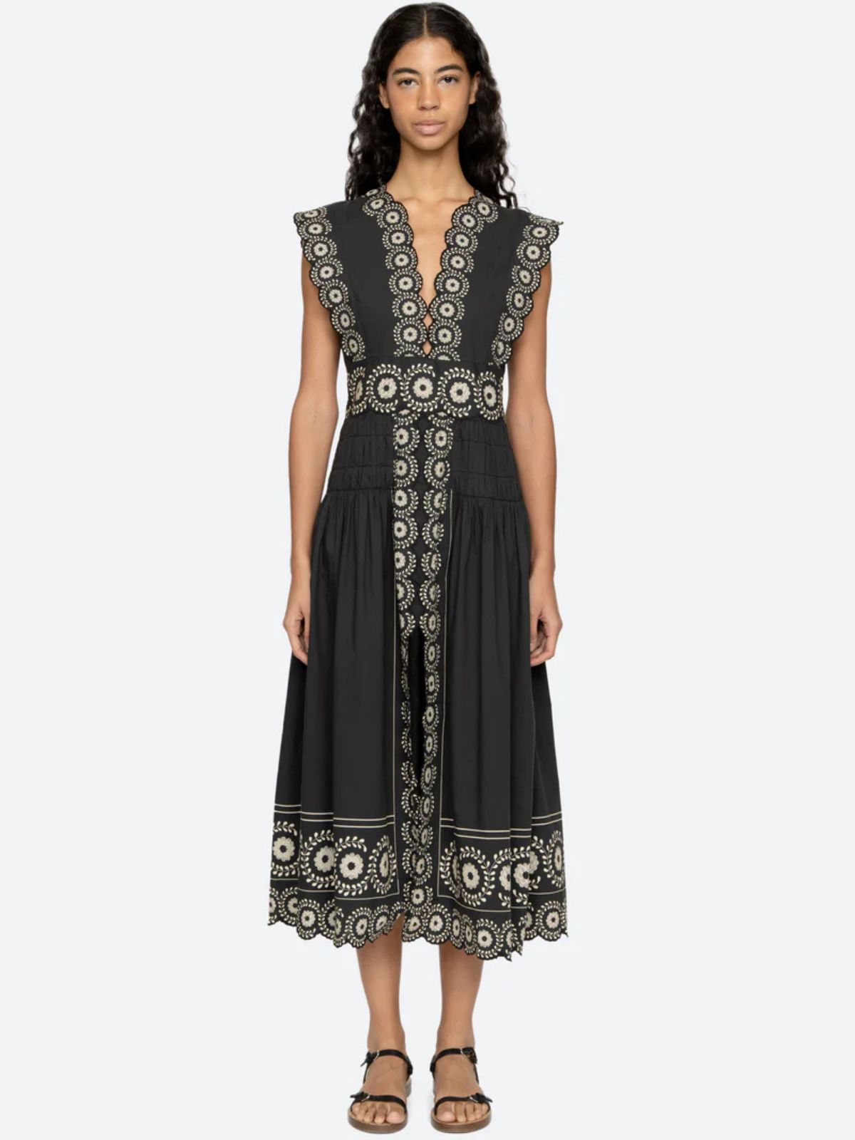 Mirabel Print Dress - Faded Black