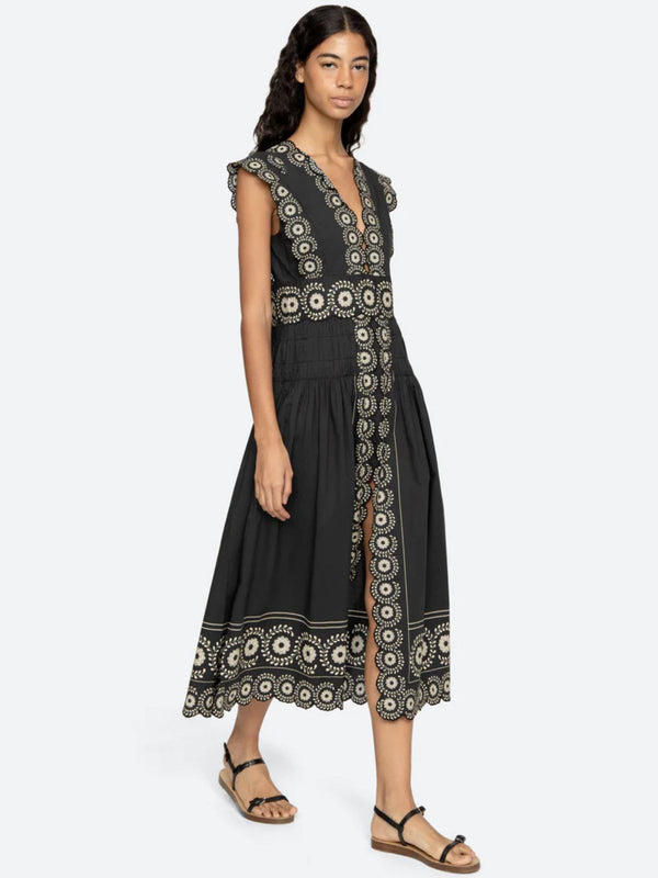 Mirabel Print Dress - Faded Black
