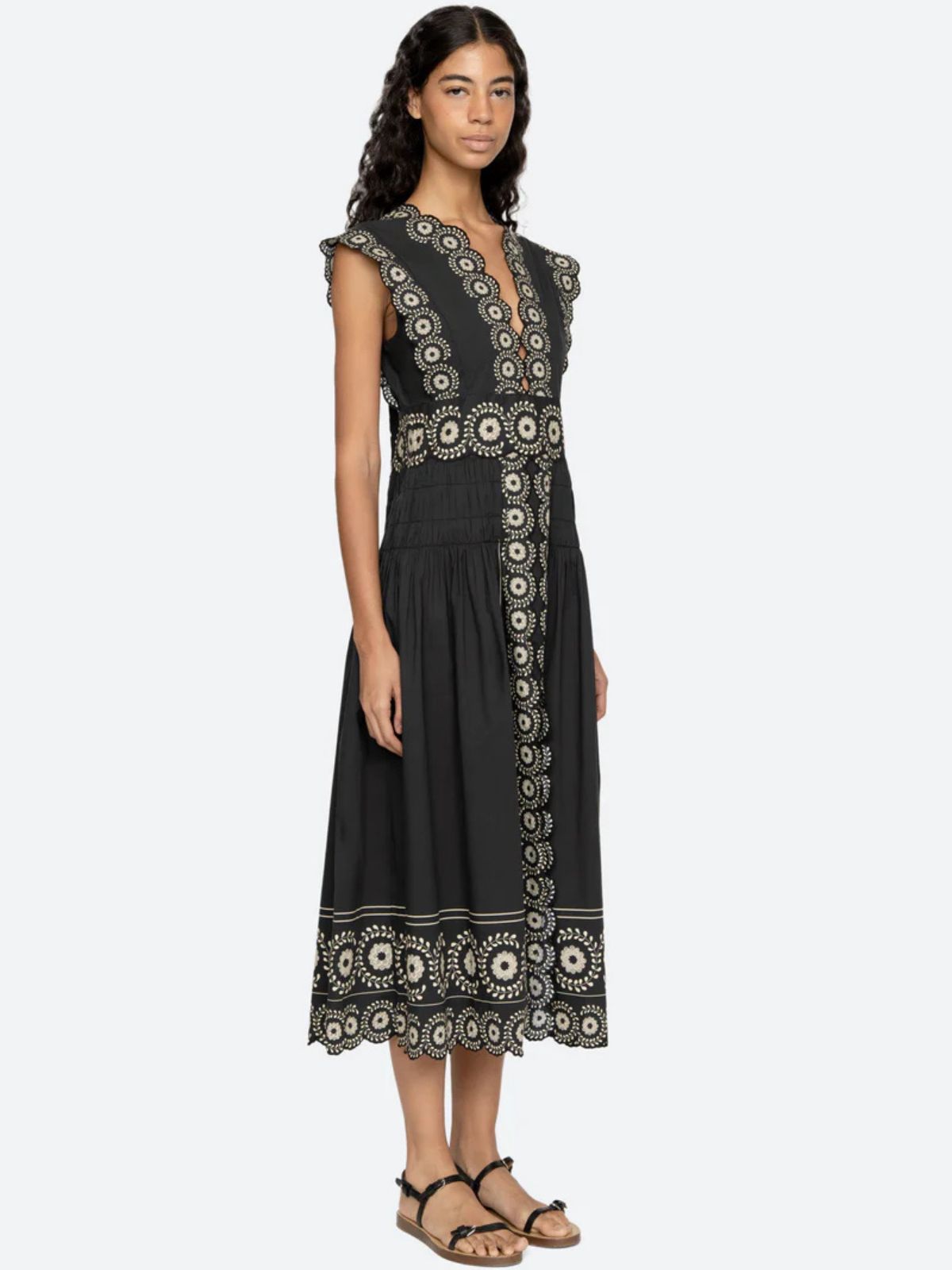 Mirabel Print Dress - Faded Black