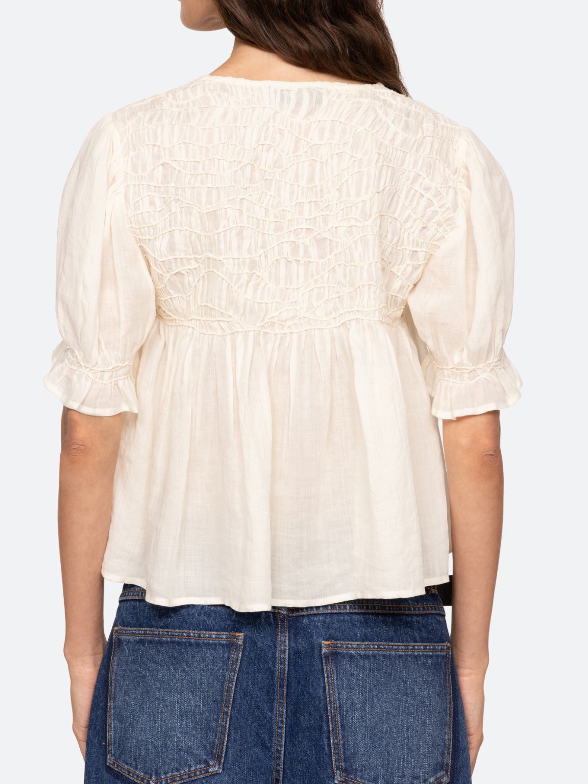 Imogen Short Sleeves Top - Cream