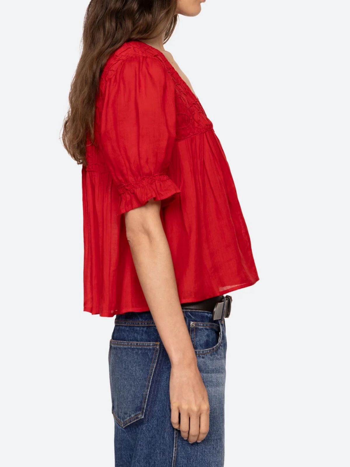 Imogen Short Sleeves Top - Red
