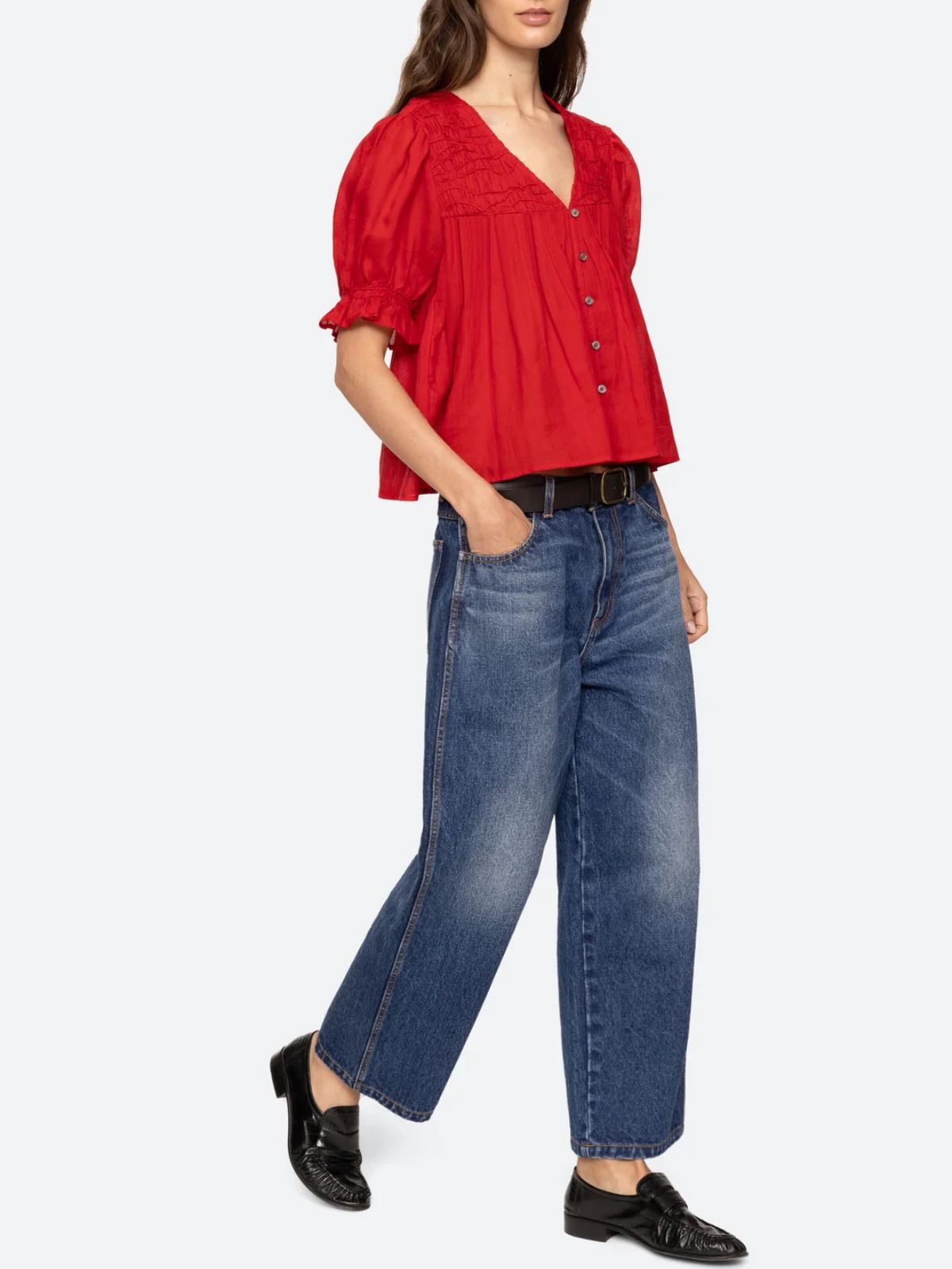 Imogen Short Sleeves Top - Red