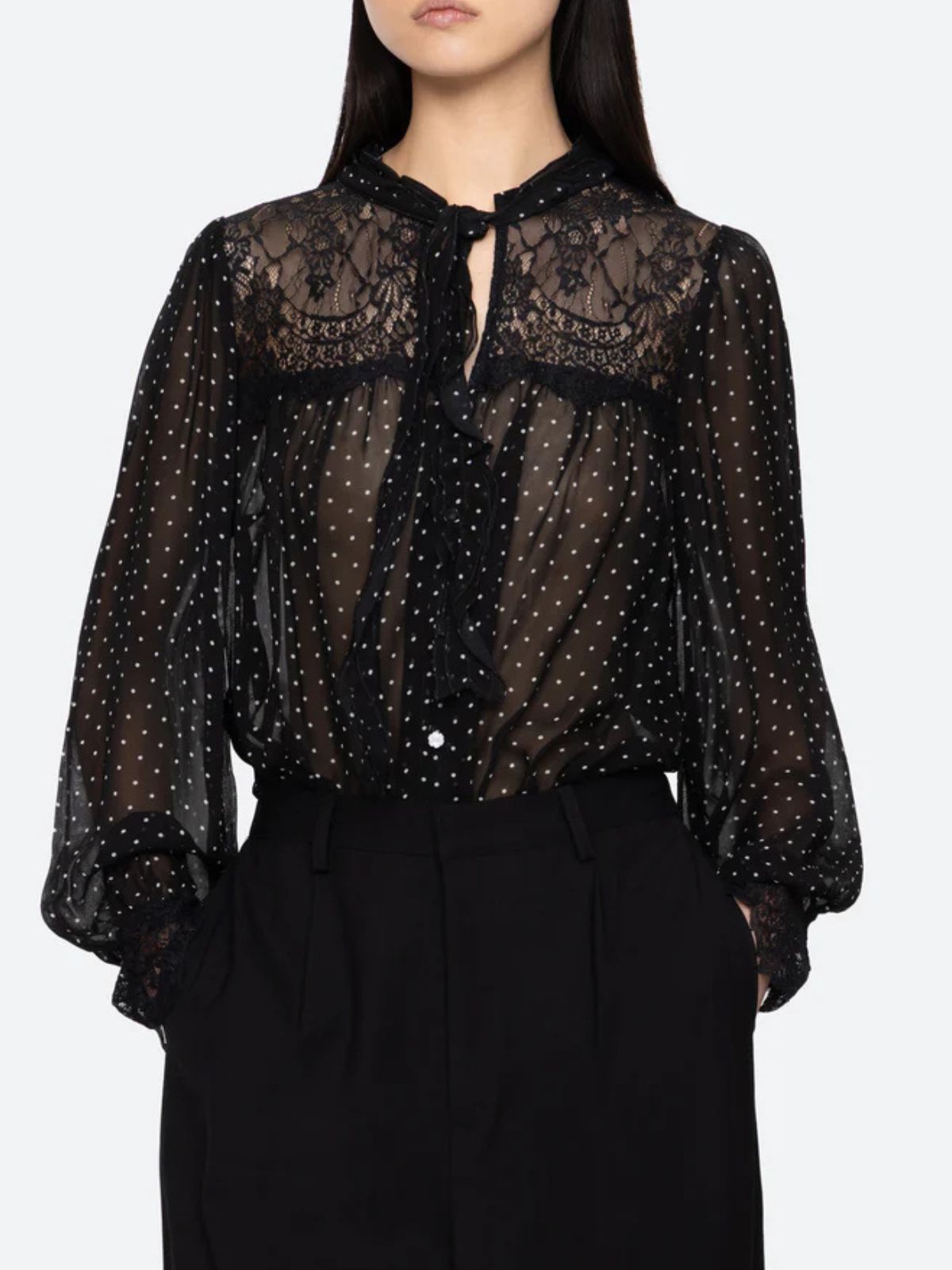 Melody Polka Dot Top - Black