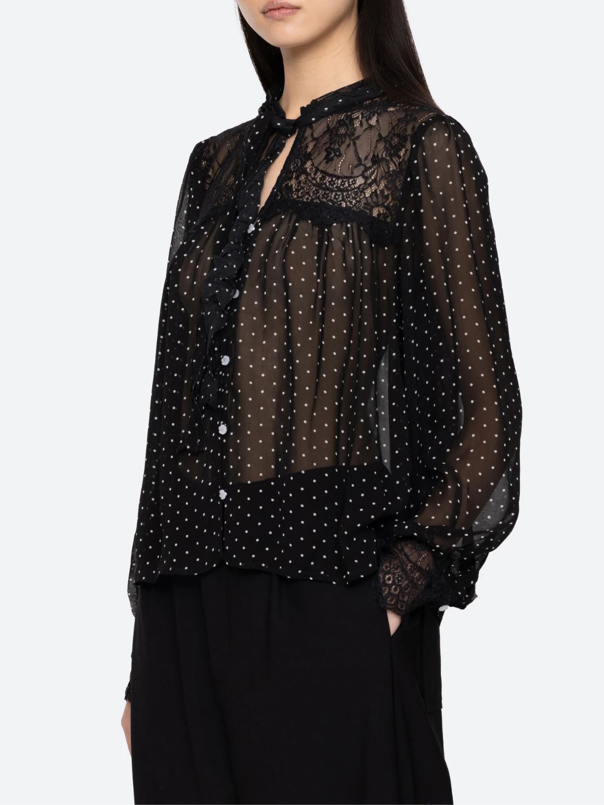 Melody Polka Dot Top - Black