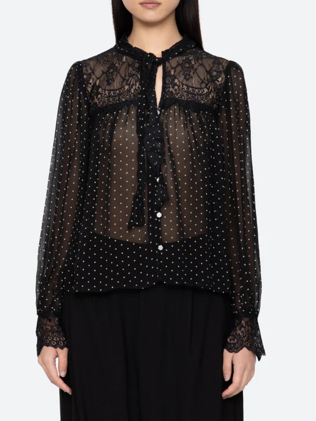 Melody Polka Dot Top - Black