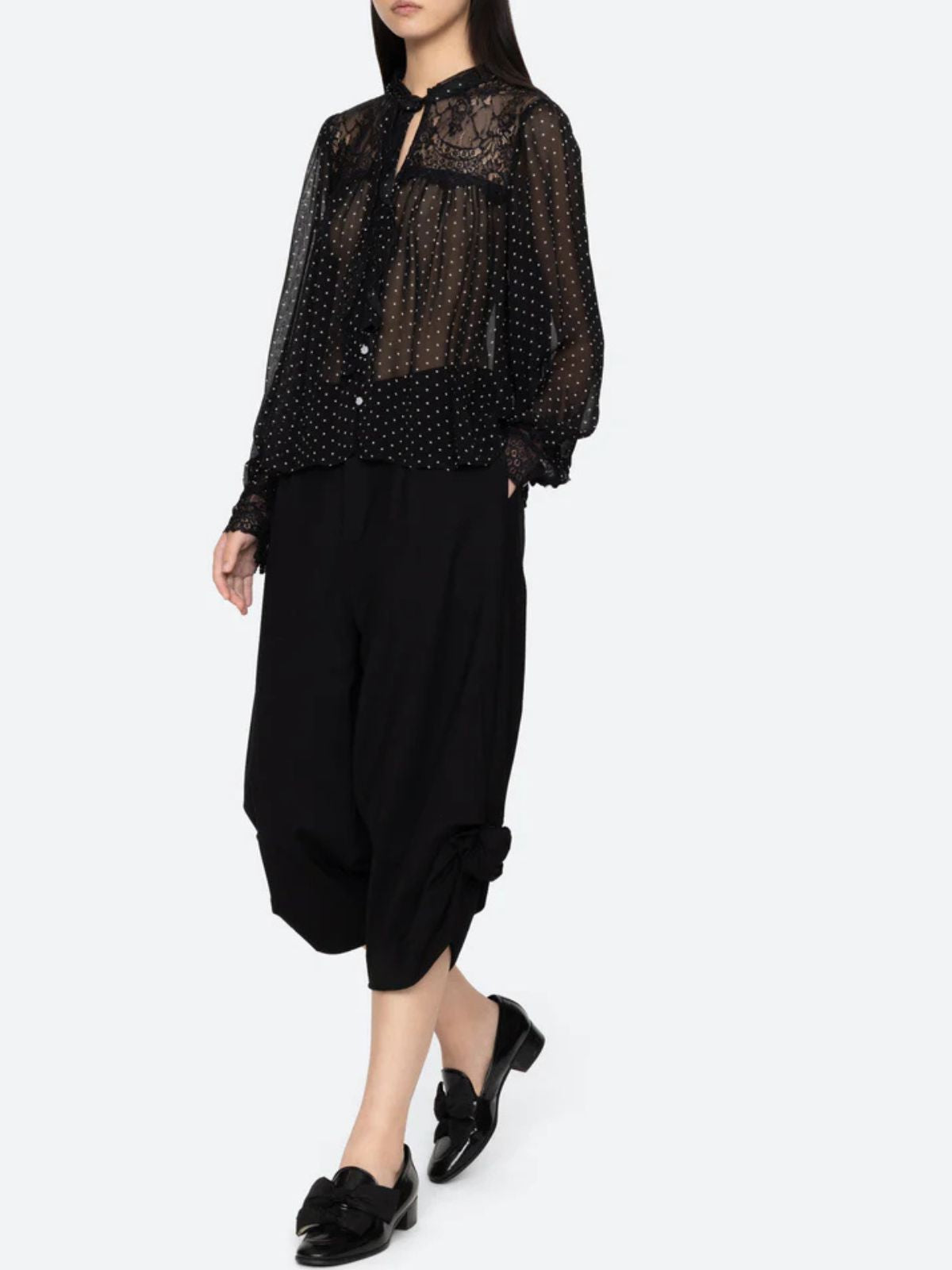 Melody Polka Dot Top - Black