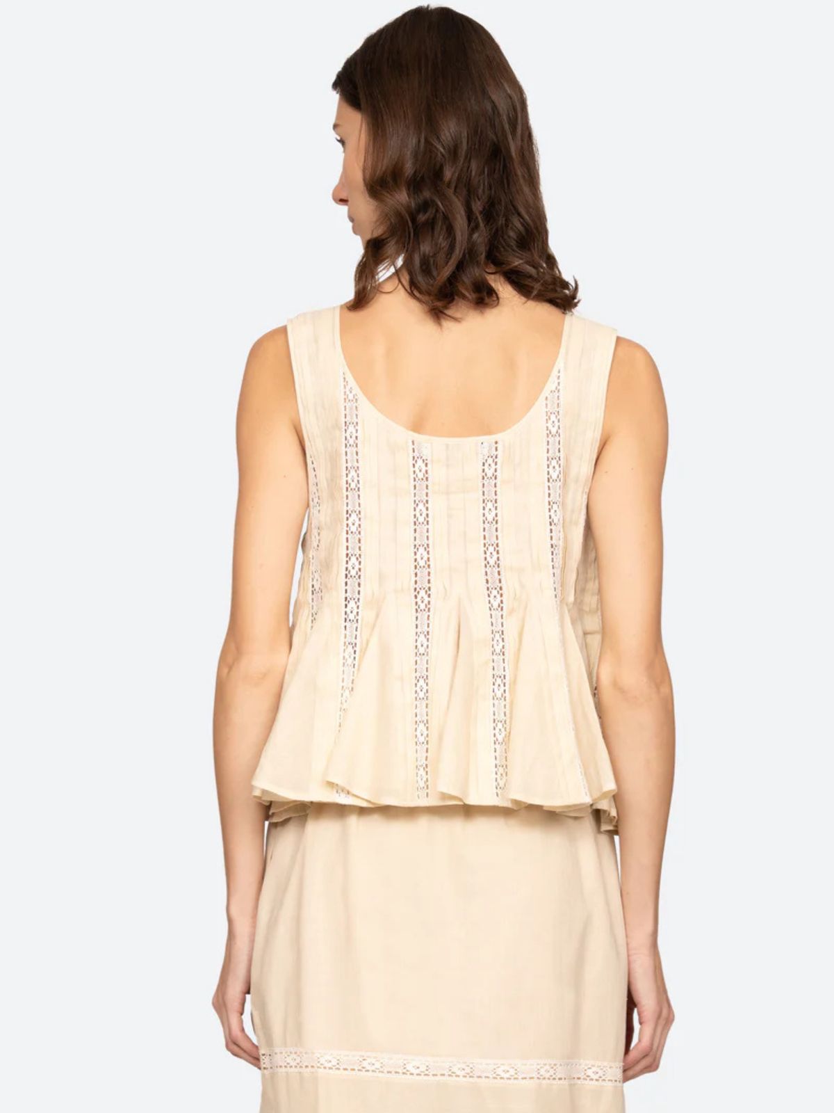 Pippa Embridered Vest Top - Butter
