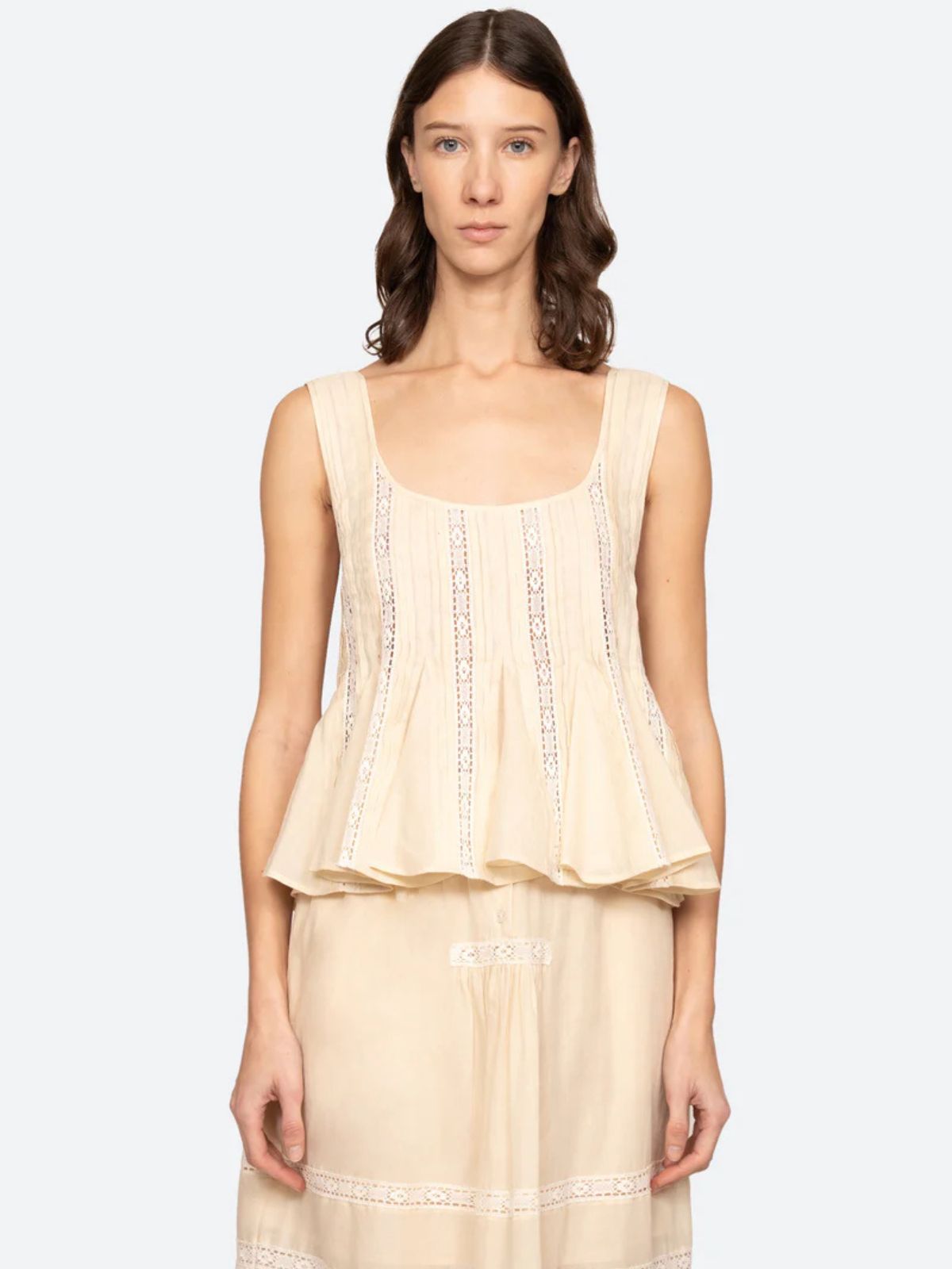 Pippa Embridered Vest Top - Butter