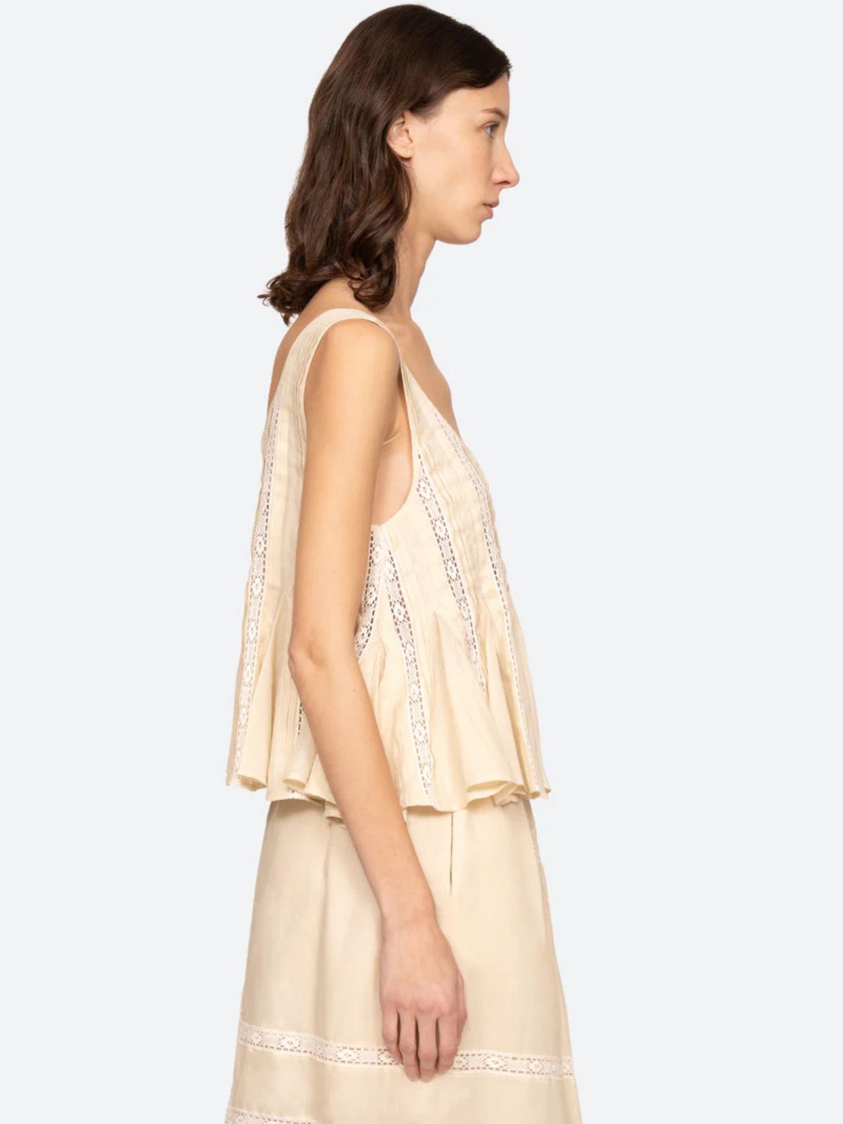 Pippa Embridered Vest Top - Butter