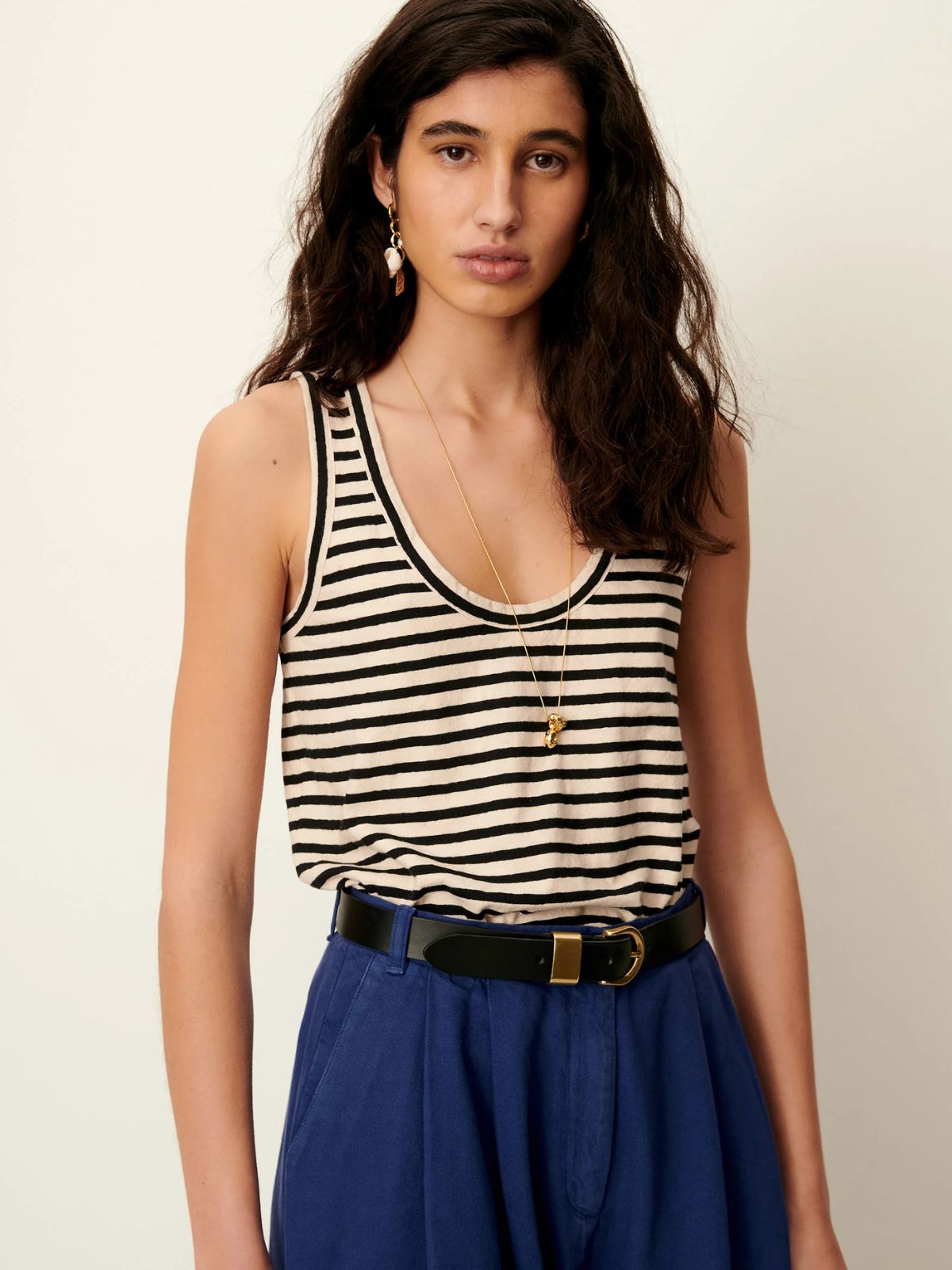 Dili Stripe Vest - Sandblack