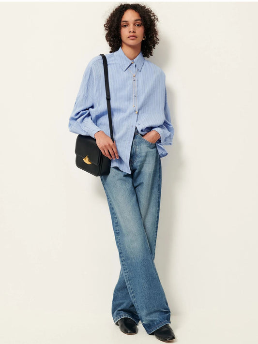 Dazik pinstripe Shirt- Light Blue