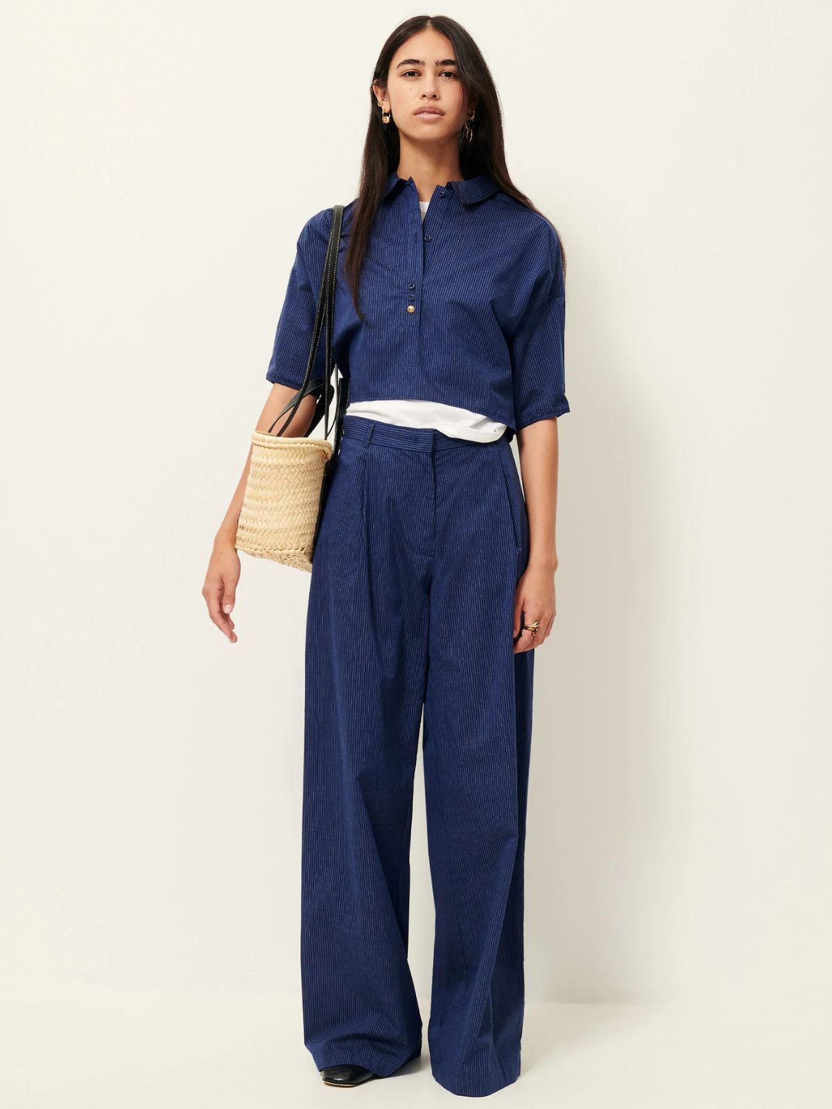 Provencia Pinstripe Trousers - Blue