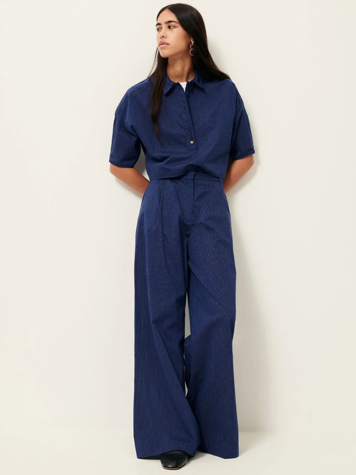 Provencia Pinstripe Trousers - Blue