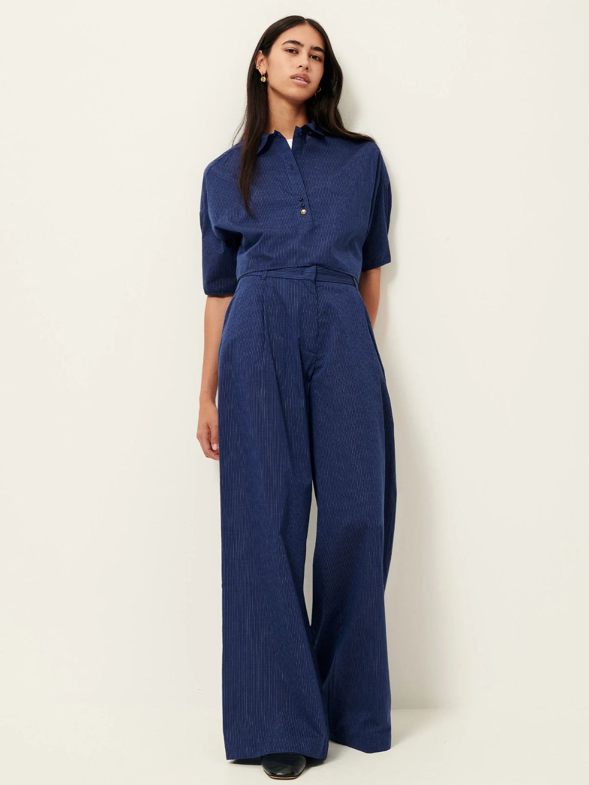 Provencia Pinstripe Trousers - Blue