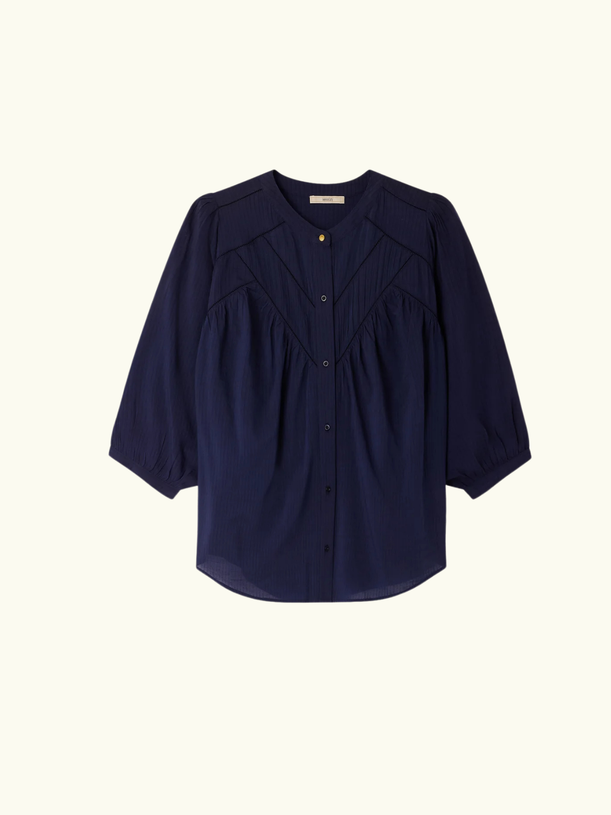 Savi Balloon Sleeve Blouse - Indigo
