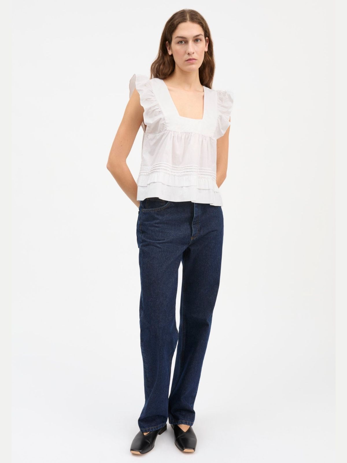 Iris Fashion - SKALL STUDIO - Alice Ruffle Vest Top - White