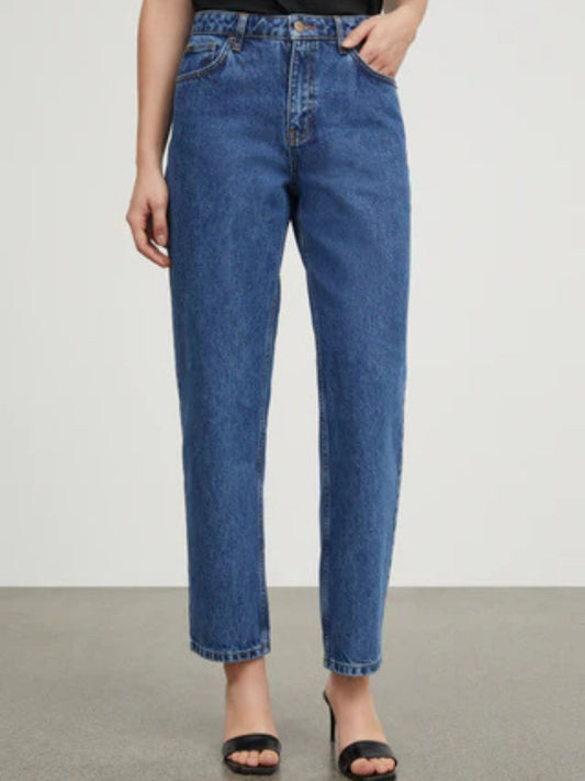 Allison Cropped Jeans - Mid Blue