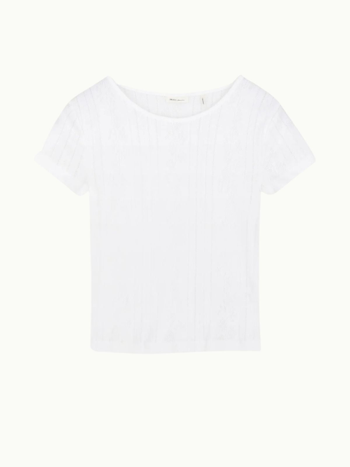 Anna Pointelle T- Shirt - White