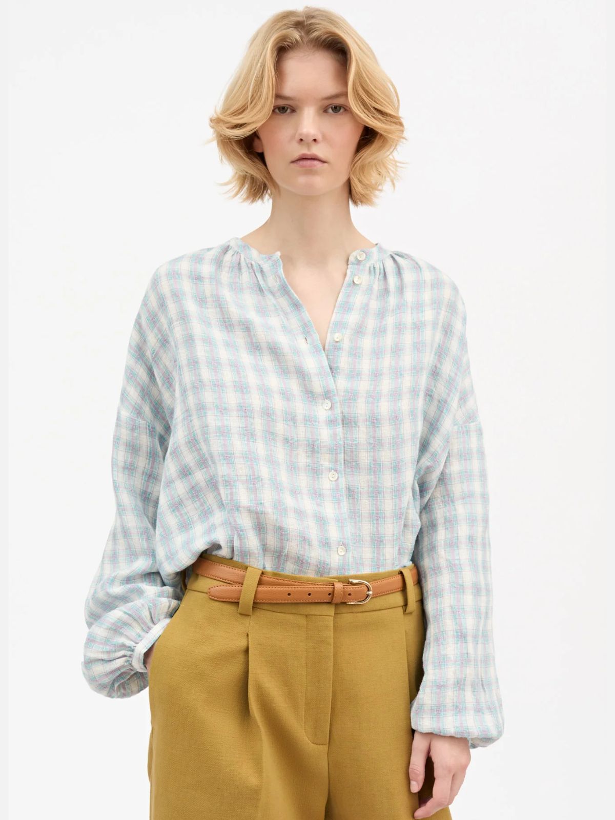 Cilla Check Shirt - Light Blue