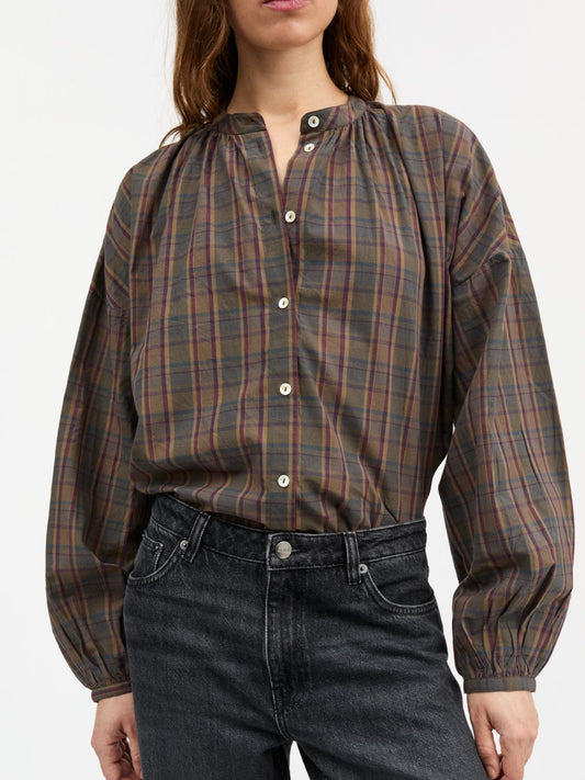 Cilla Check Shirt - Brown