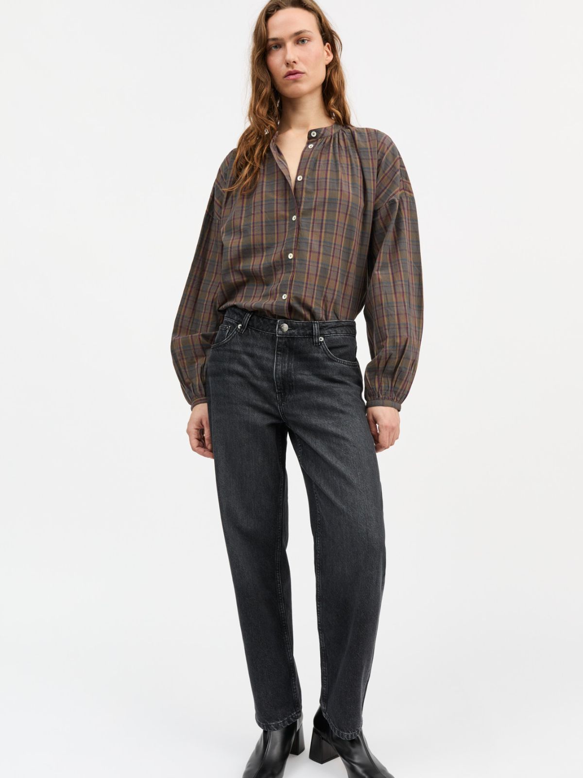 Cilla Check Shirt - Brown