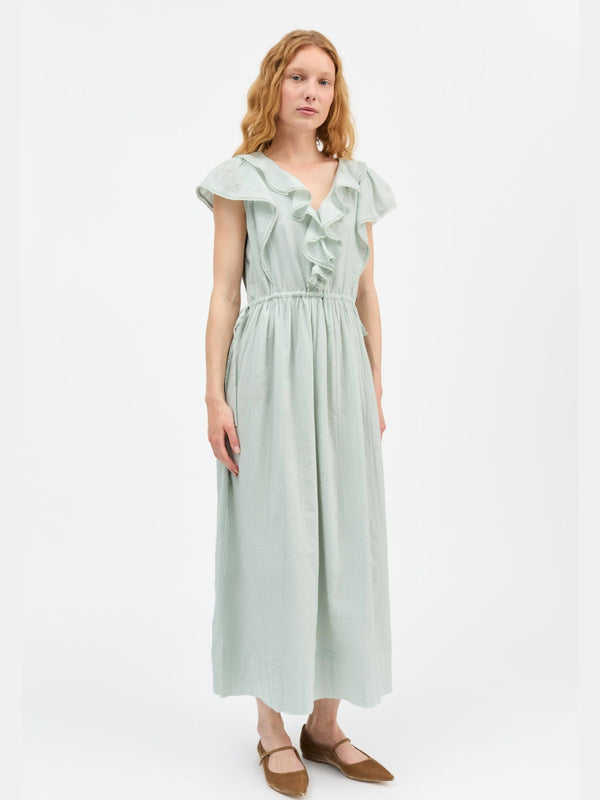 Clea Ruffle Dress - Aqua