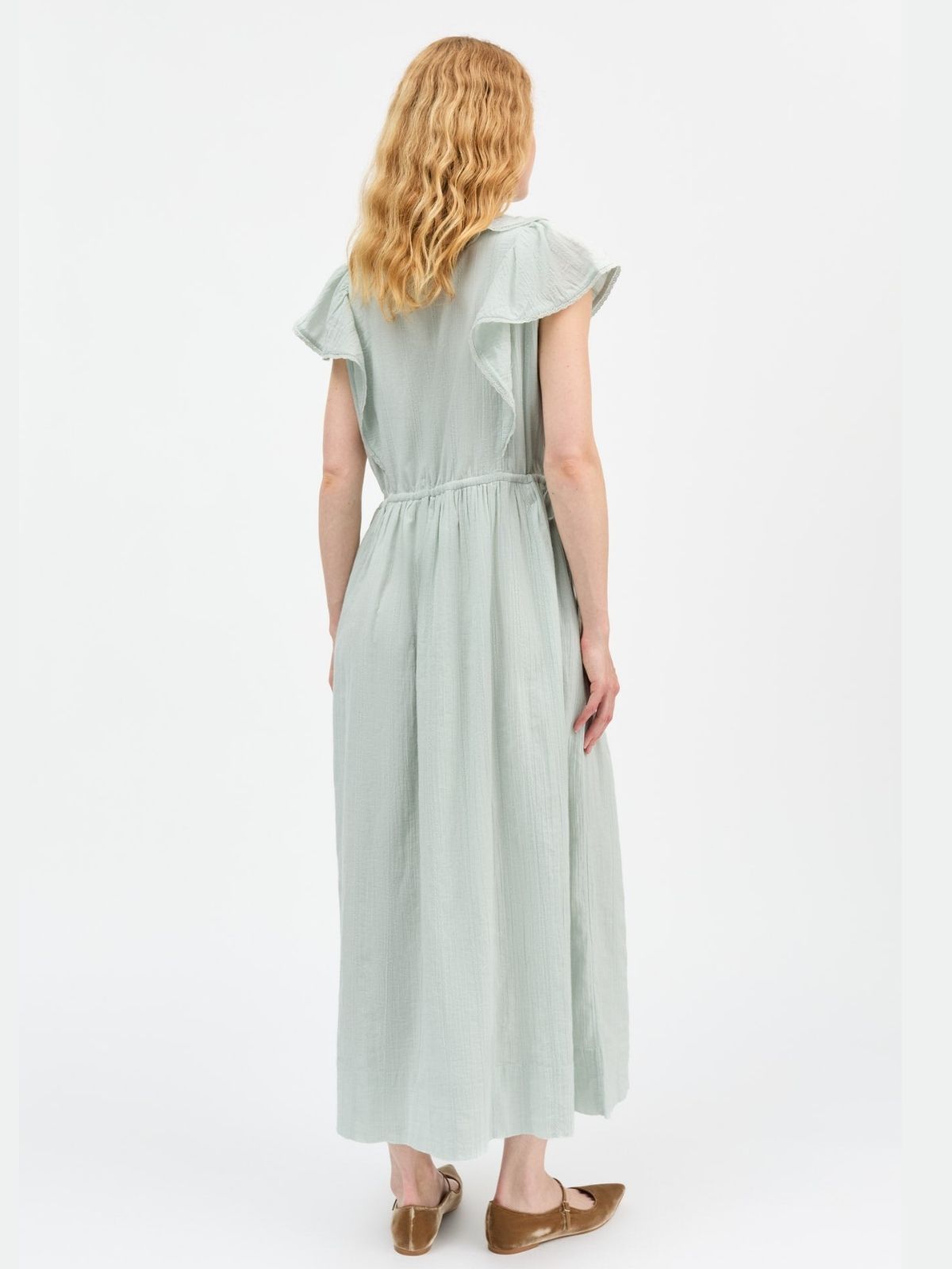 Clea Ruffle Dress - Aqua