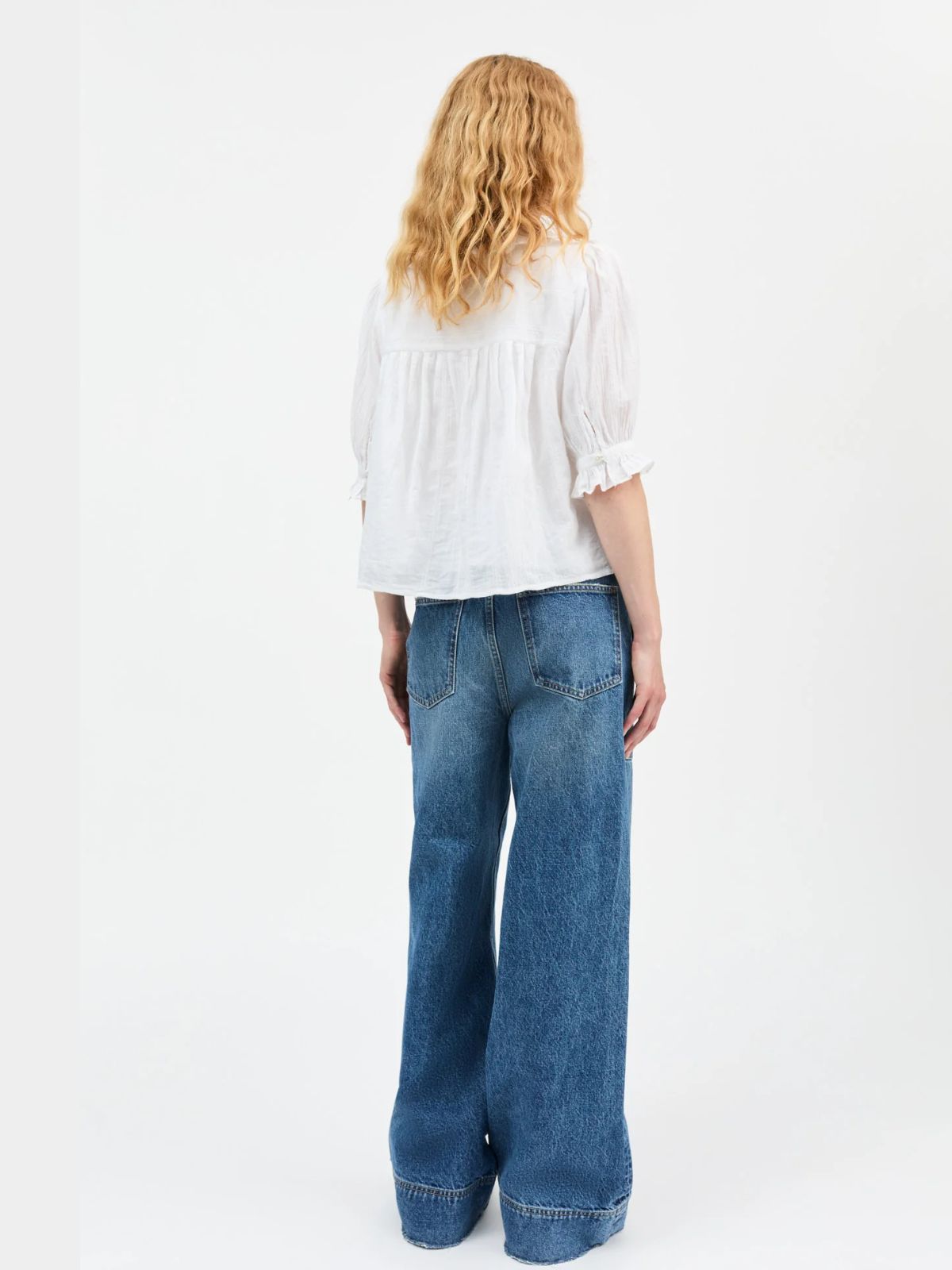 Clea Ruffle Blouse - White