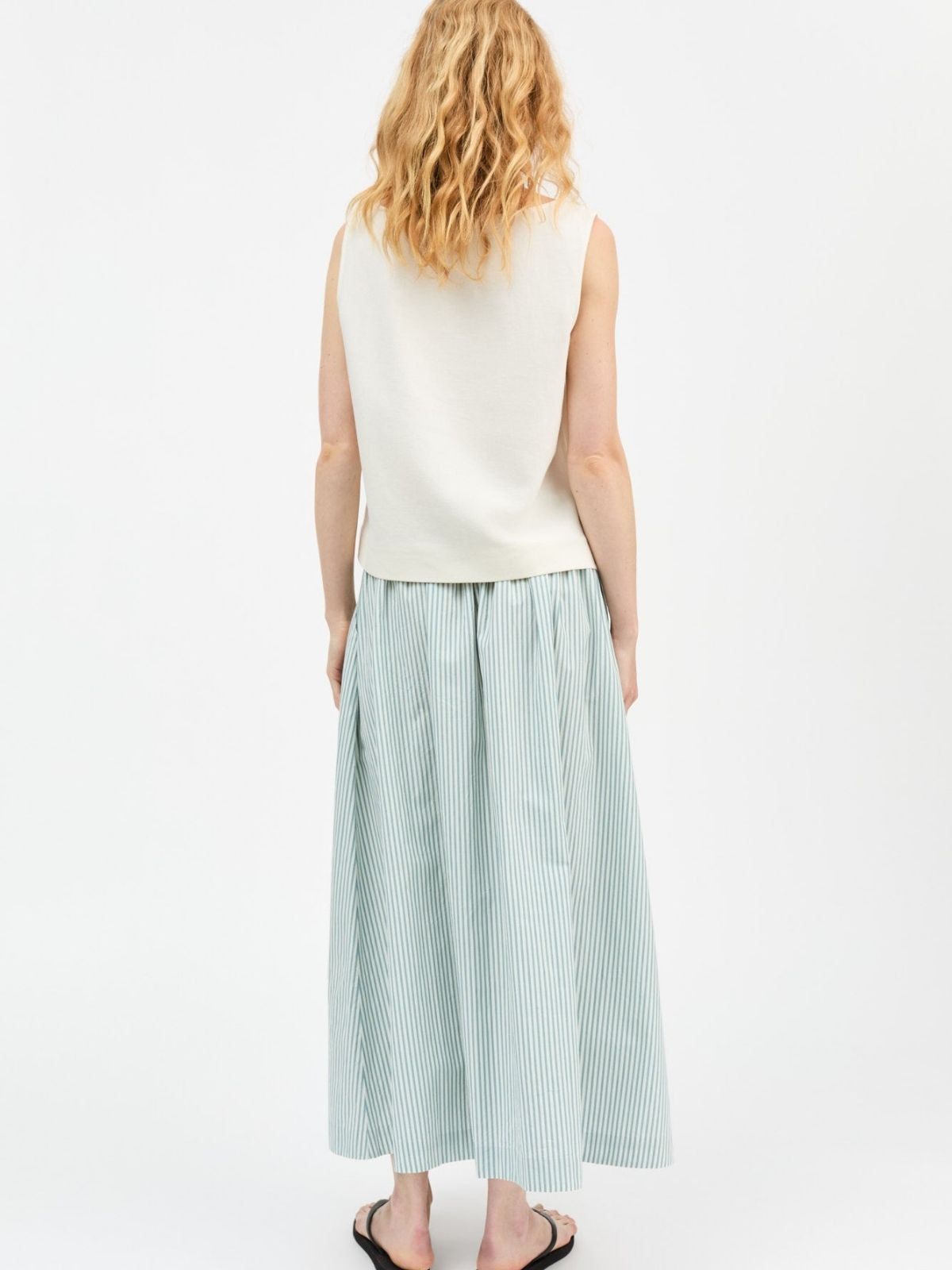 Dagny Stripe Skirt - Aqua & White