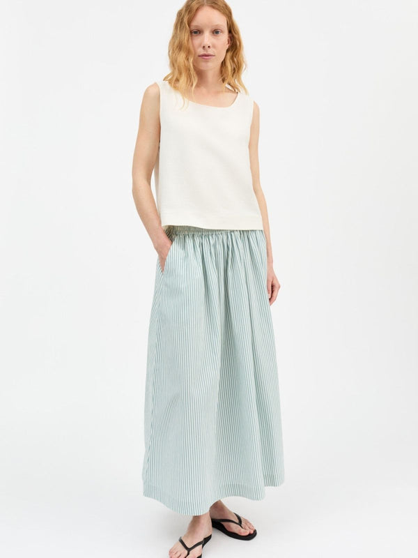 Dagny Stripe Skirt - Aqua & White