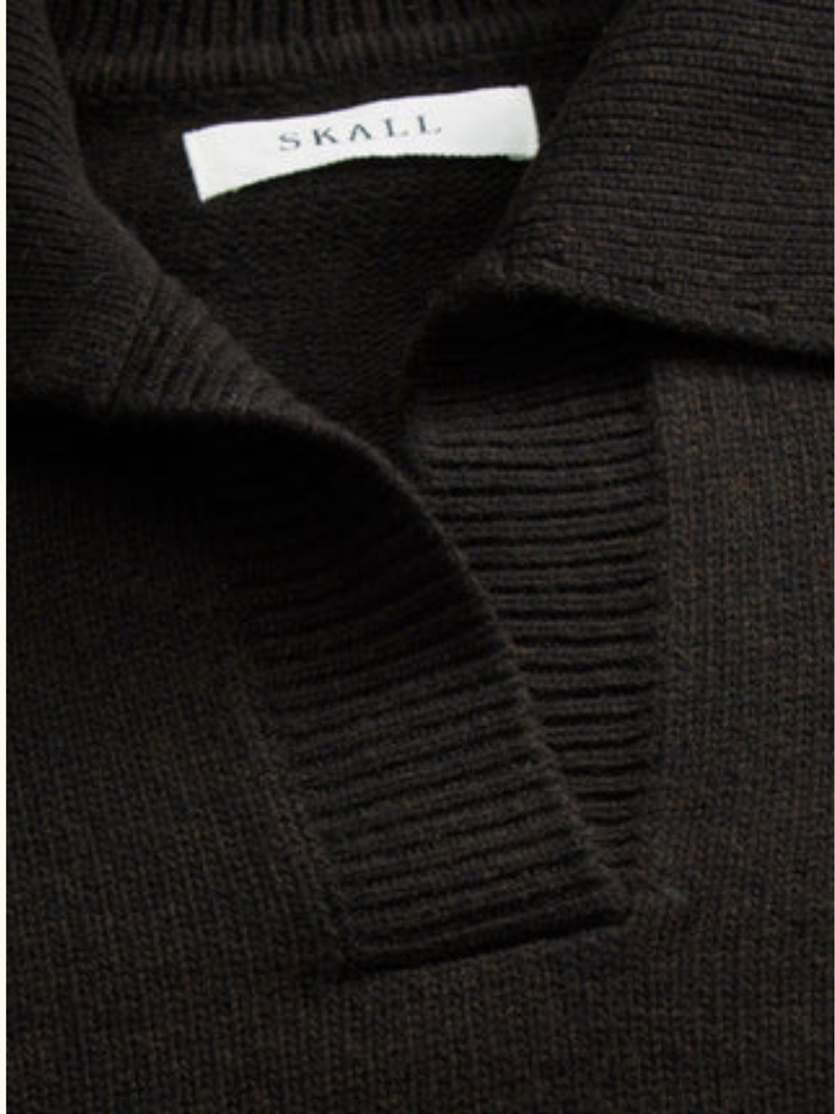 Dean Polo V-Neck Jumper - Dark Brown