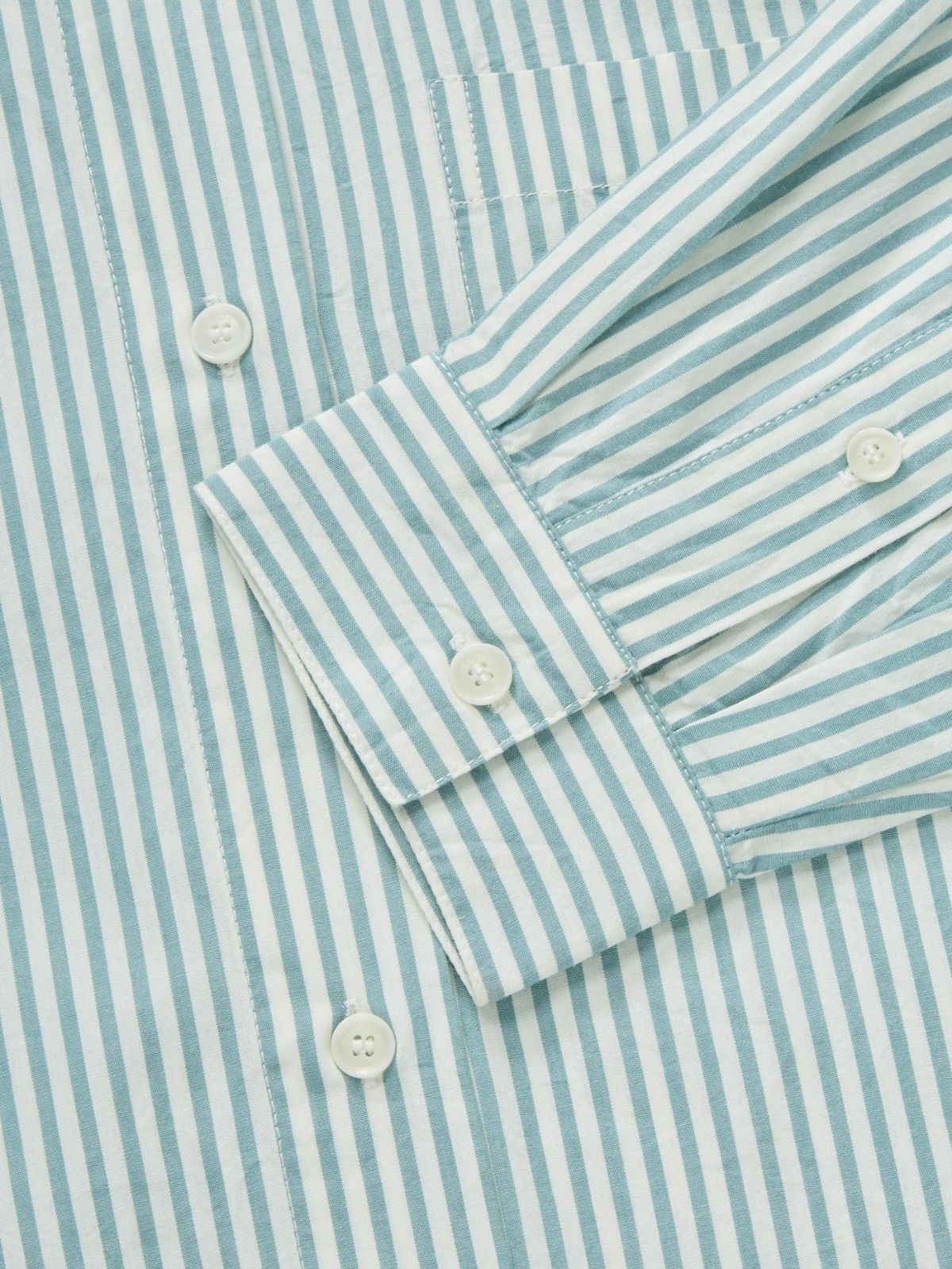 Edgar Stripe  Shirt - Aqua & White