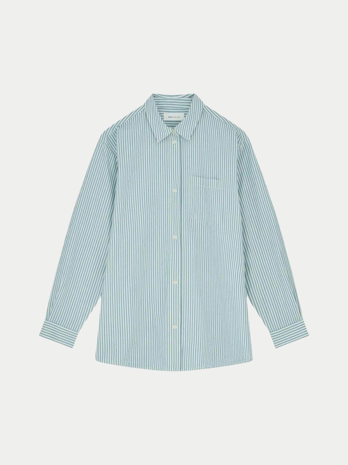 Edgar Stripe  Shirt - Aqua & White