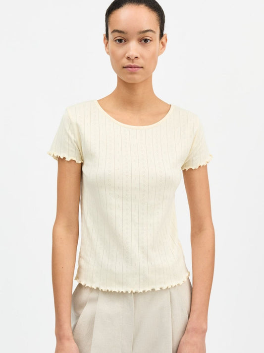 Edie Pointelle T-Shirt - Buttercup