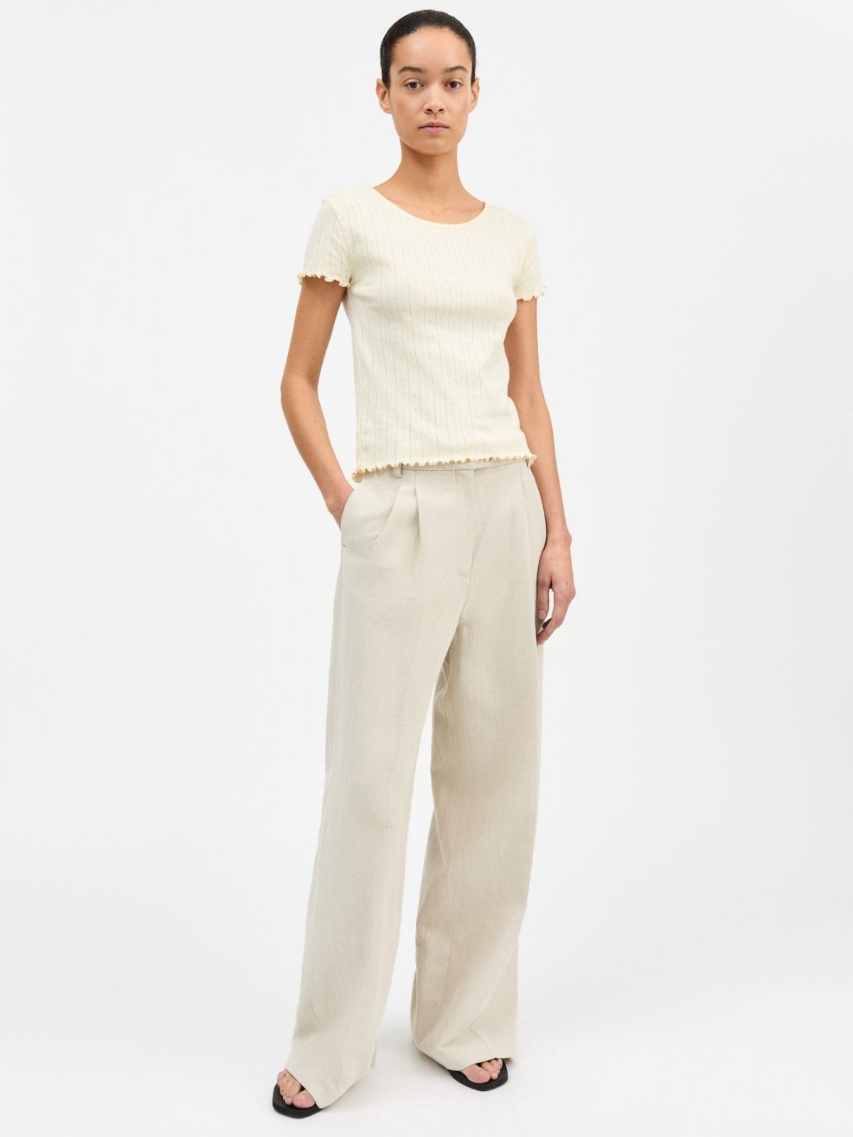 Edie Pointelle T-Shirt - Buttercup