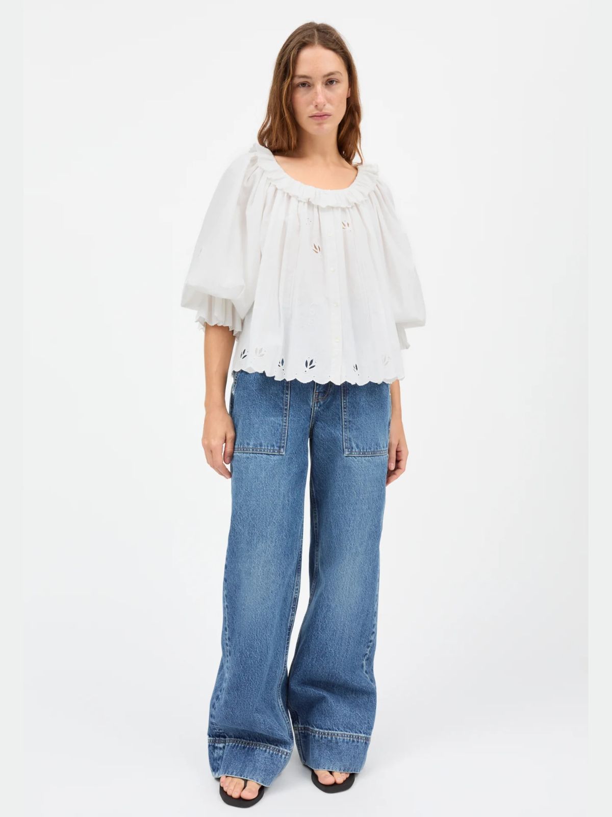 Fleurie Frill Collar Blouse - White