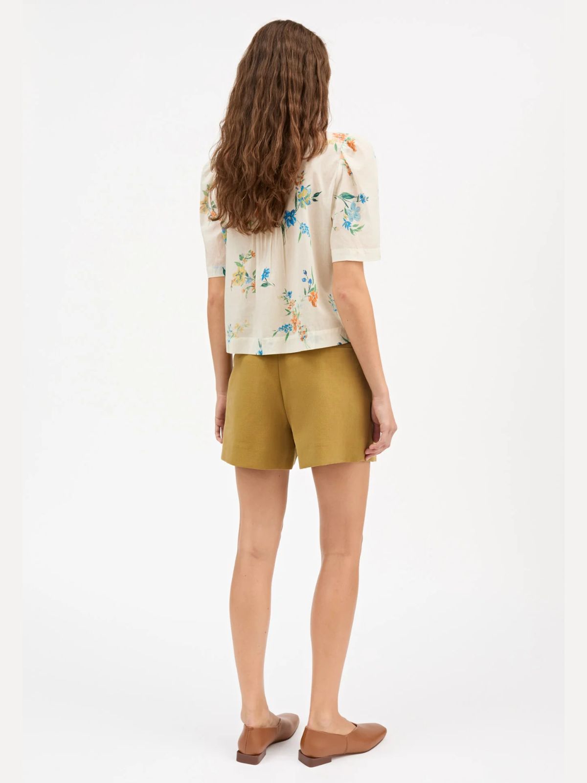 Fiore Flower Frint Blouse - Ecru