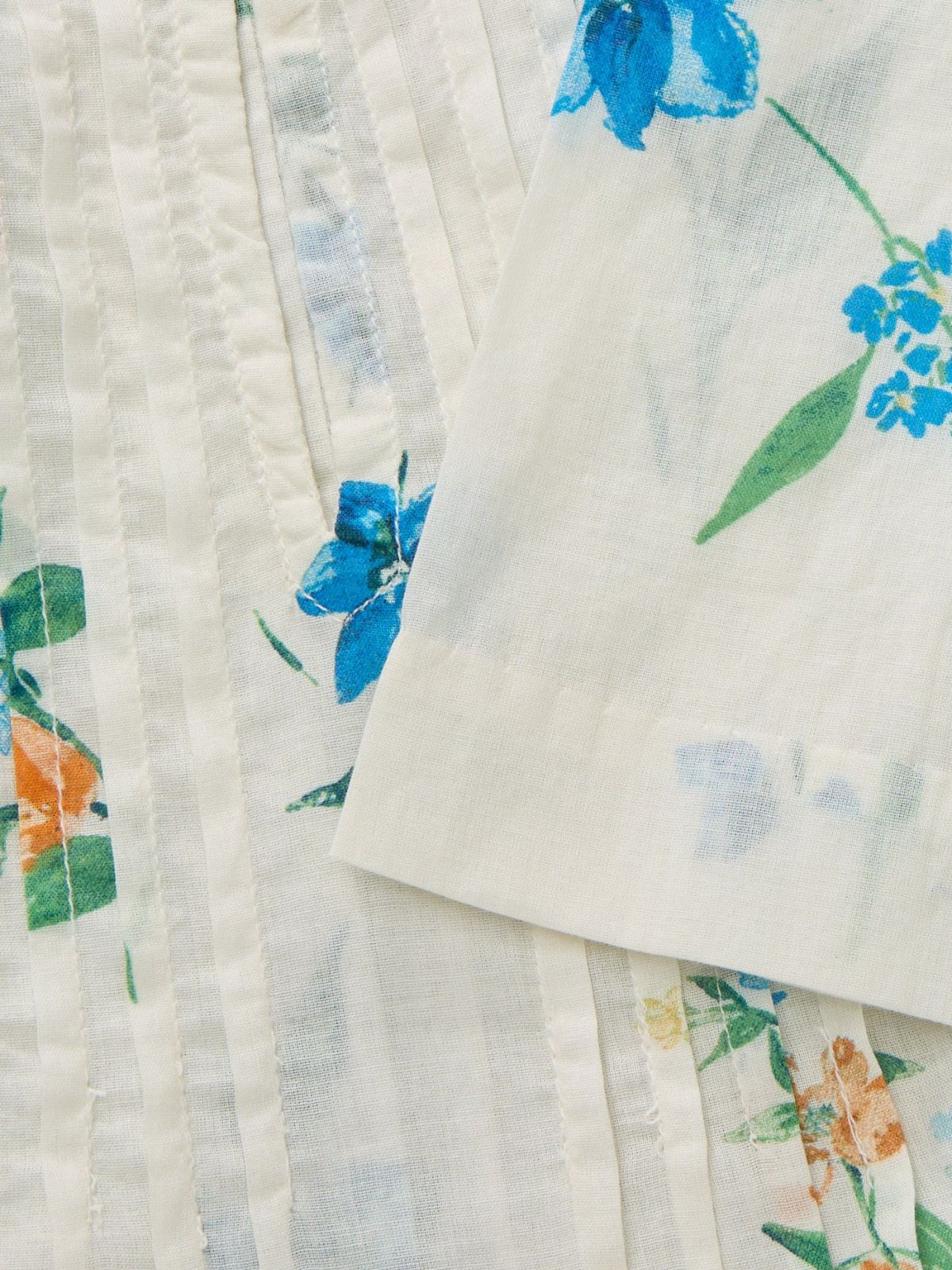 Fiore Flower Frint Blouse - Ecru