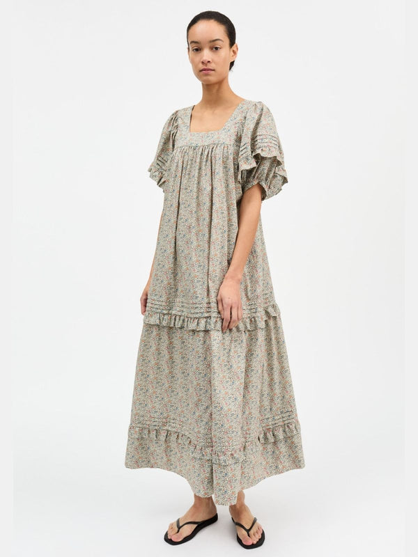 Hope Balloon  Sleeve Dress - Flower Print
