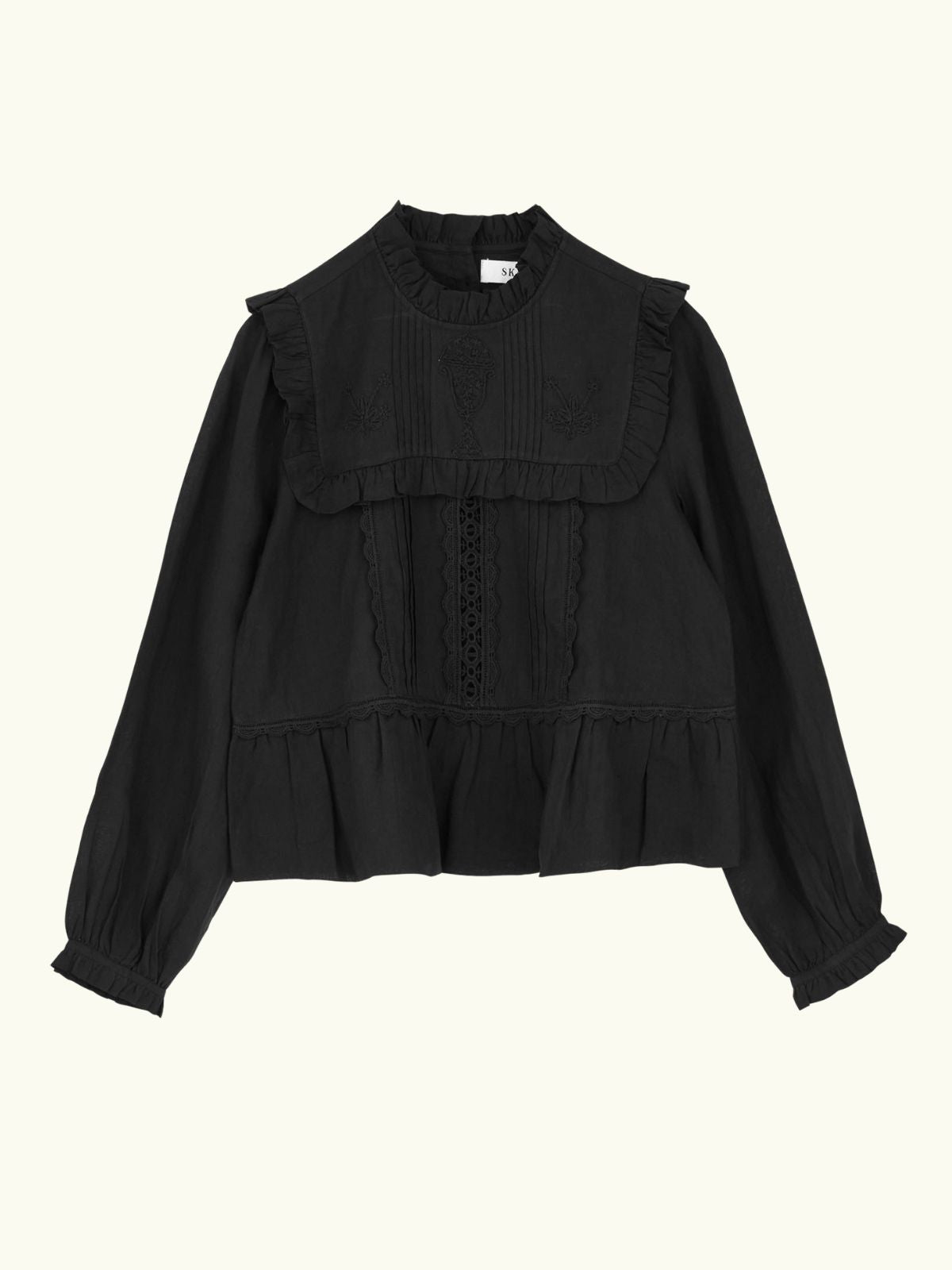 Jardin Frill Blouse - Black