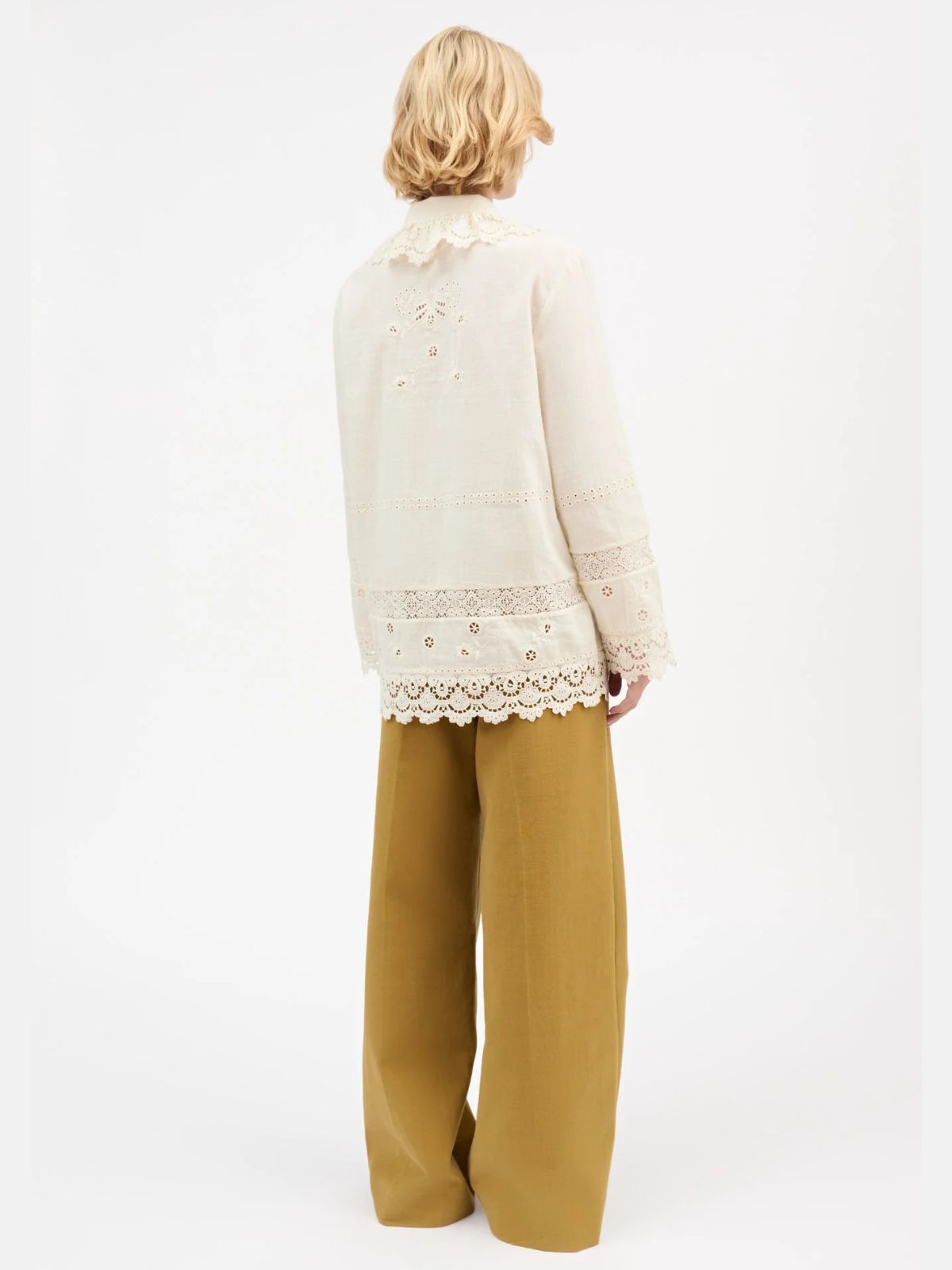 Tallulah Lace Collar Shirt - Ecru