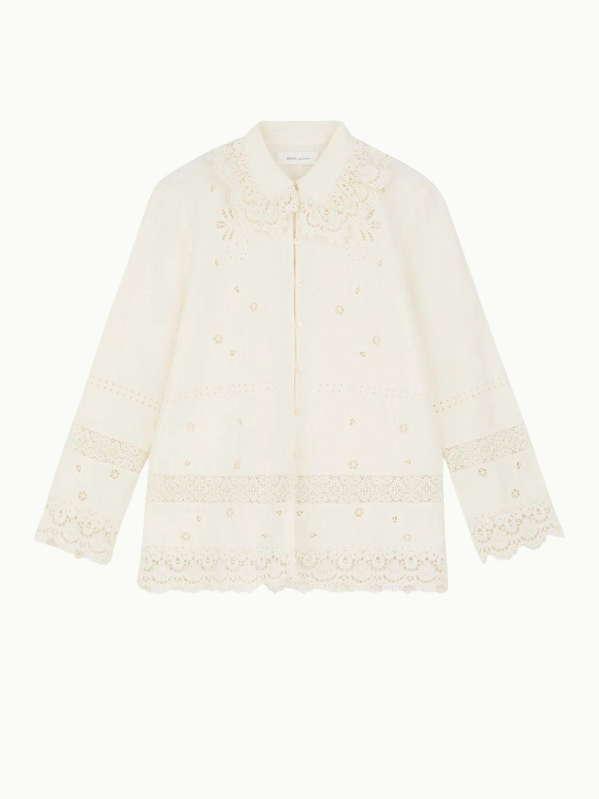 Tallulah Lace Collar Shirt - Ecru